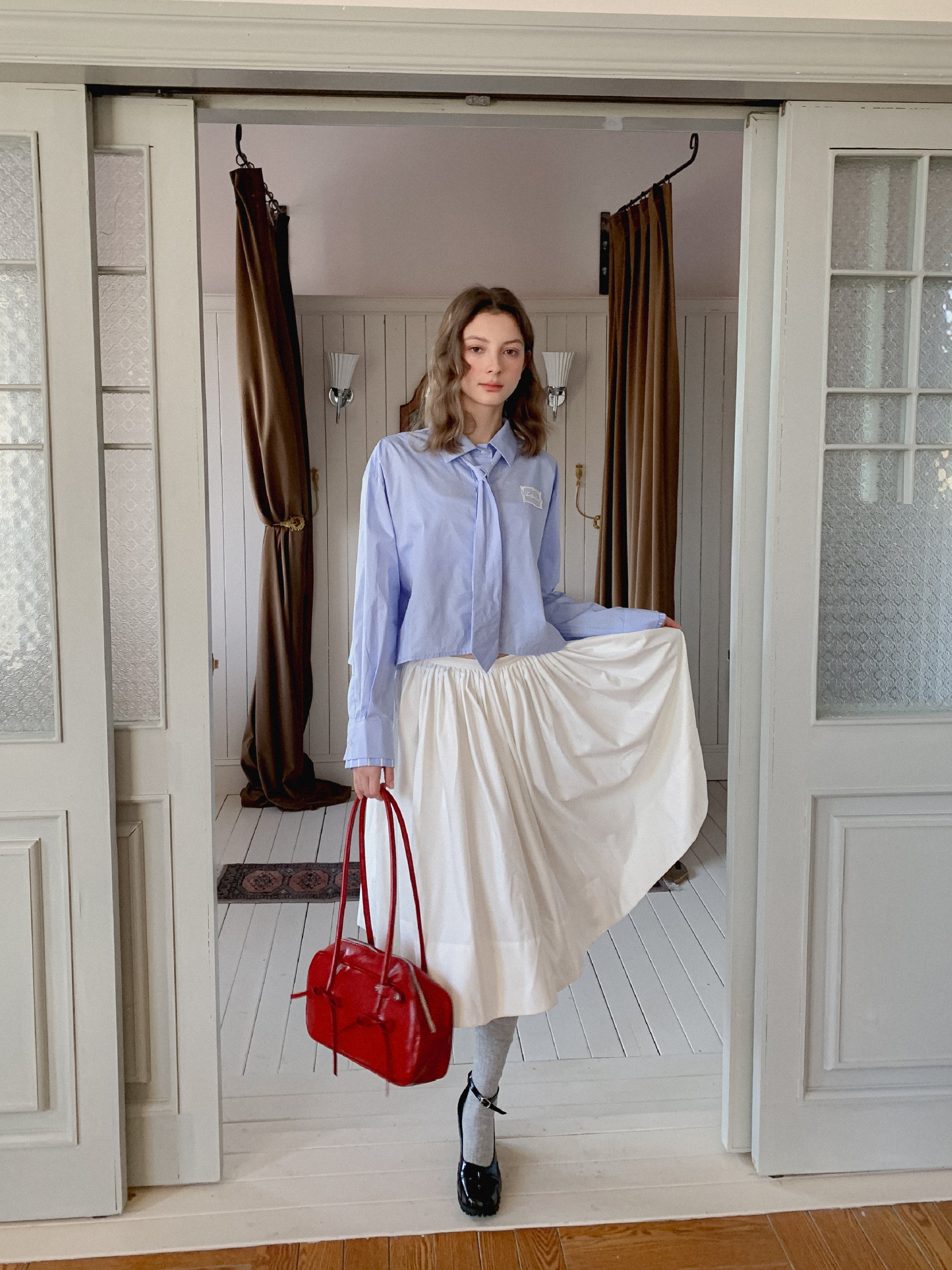 Lafreedom LAF350123 Preppy style light blue shirt