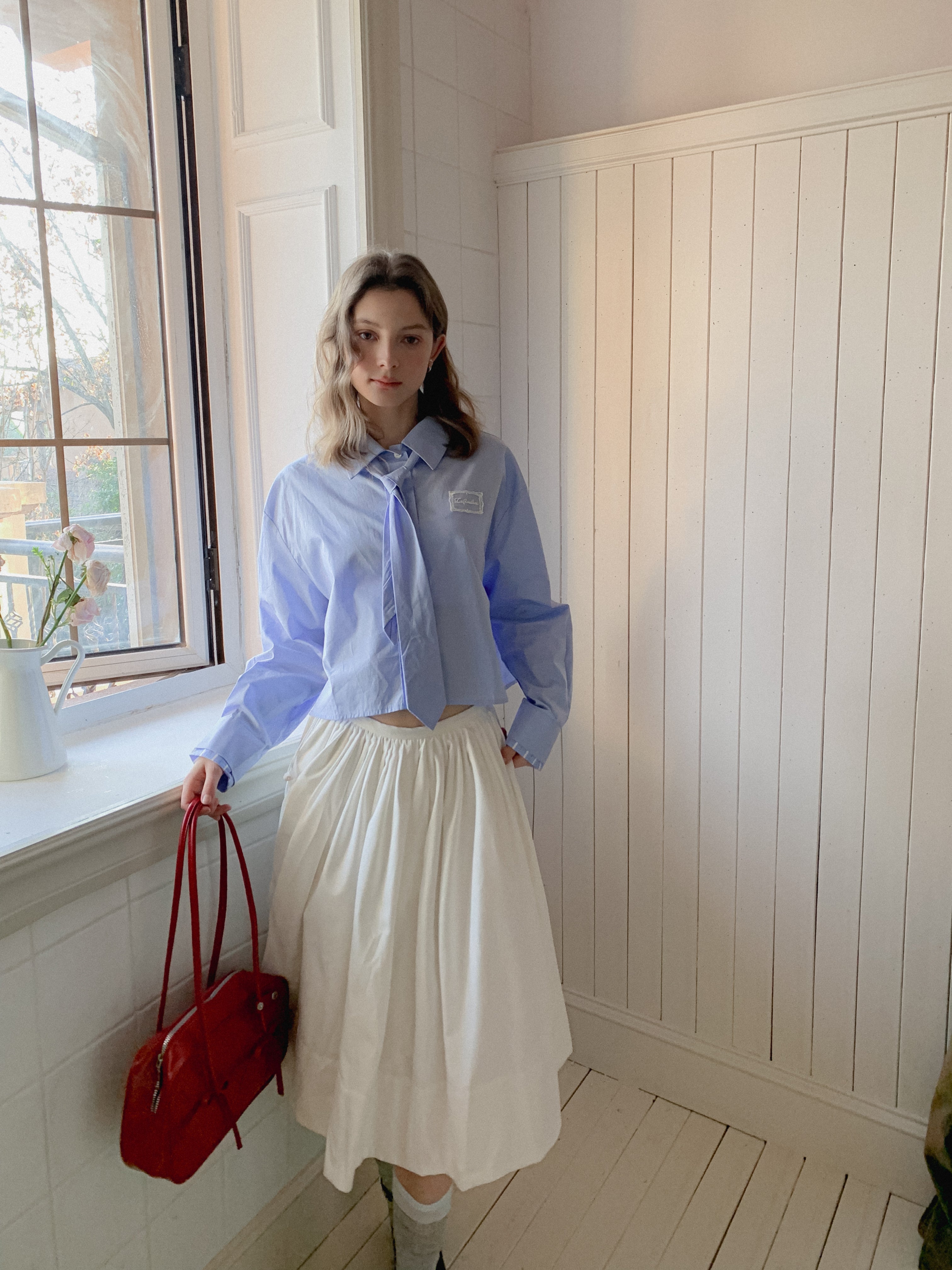 Lafreedom LAF350123 Preppy style light blue shirt