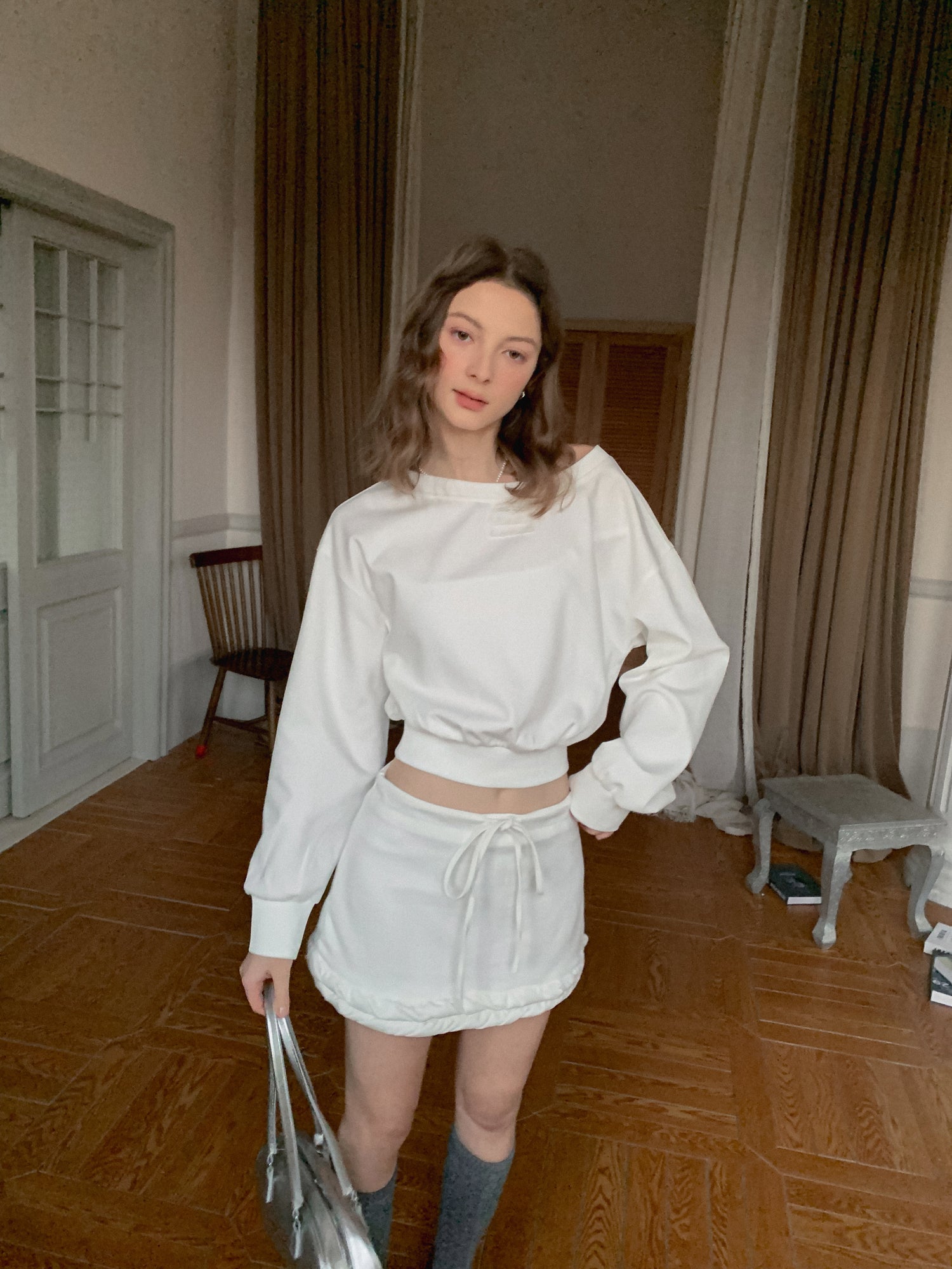 Lafreedom LAF350122 Casual hoodie + skirt set (2color)