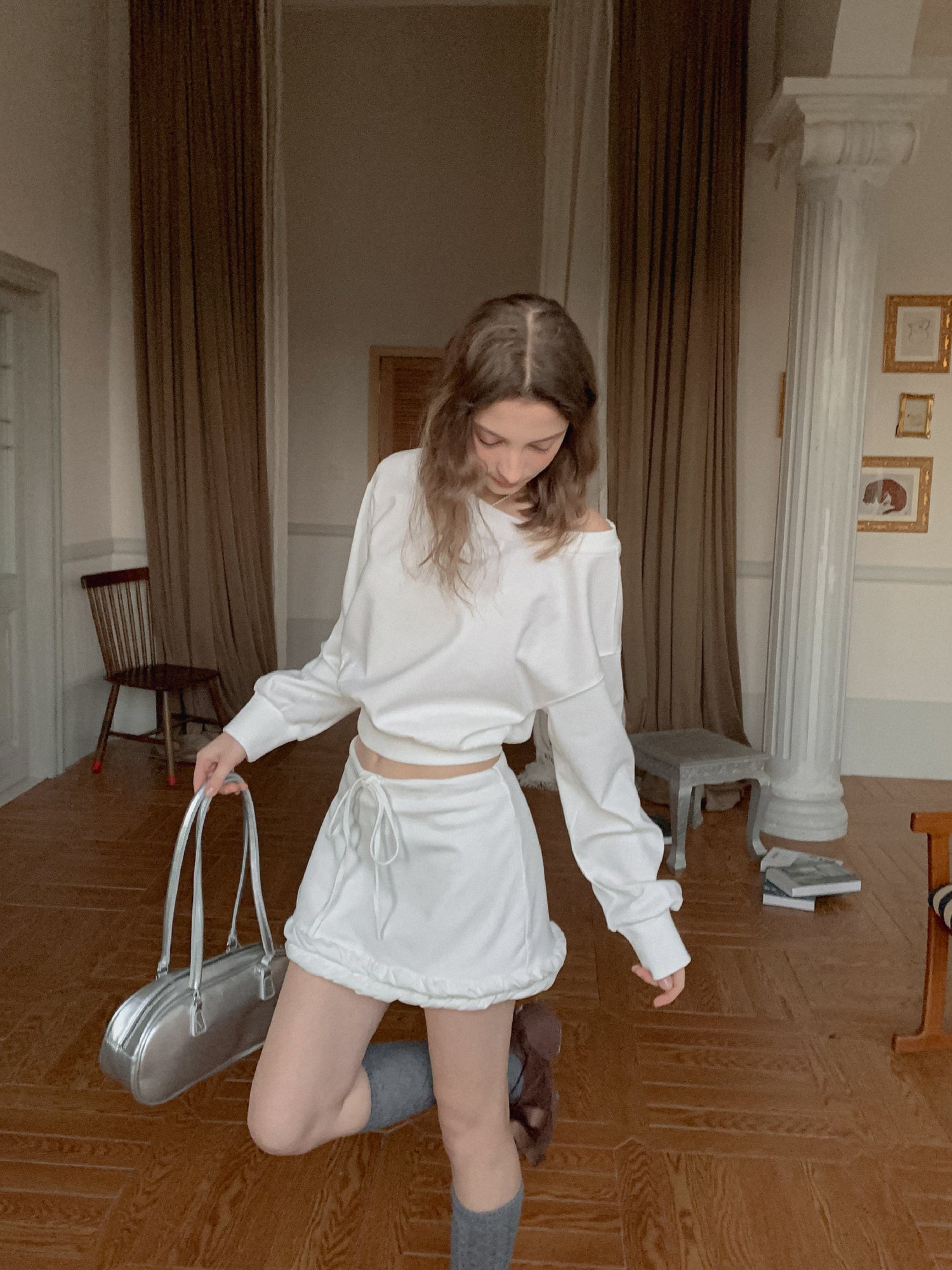 Lafreedom LAF350122 Casual hoodie + skirt set (2color)