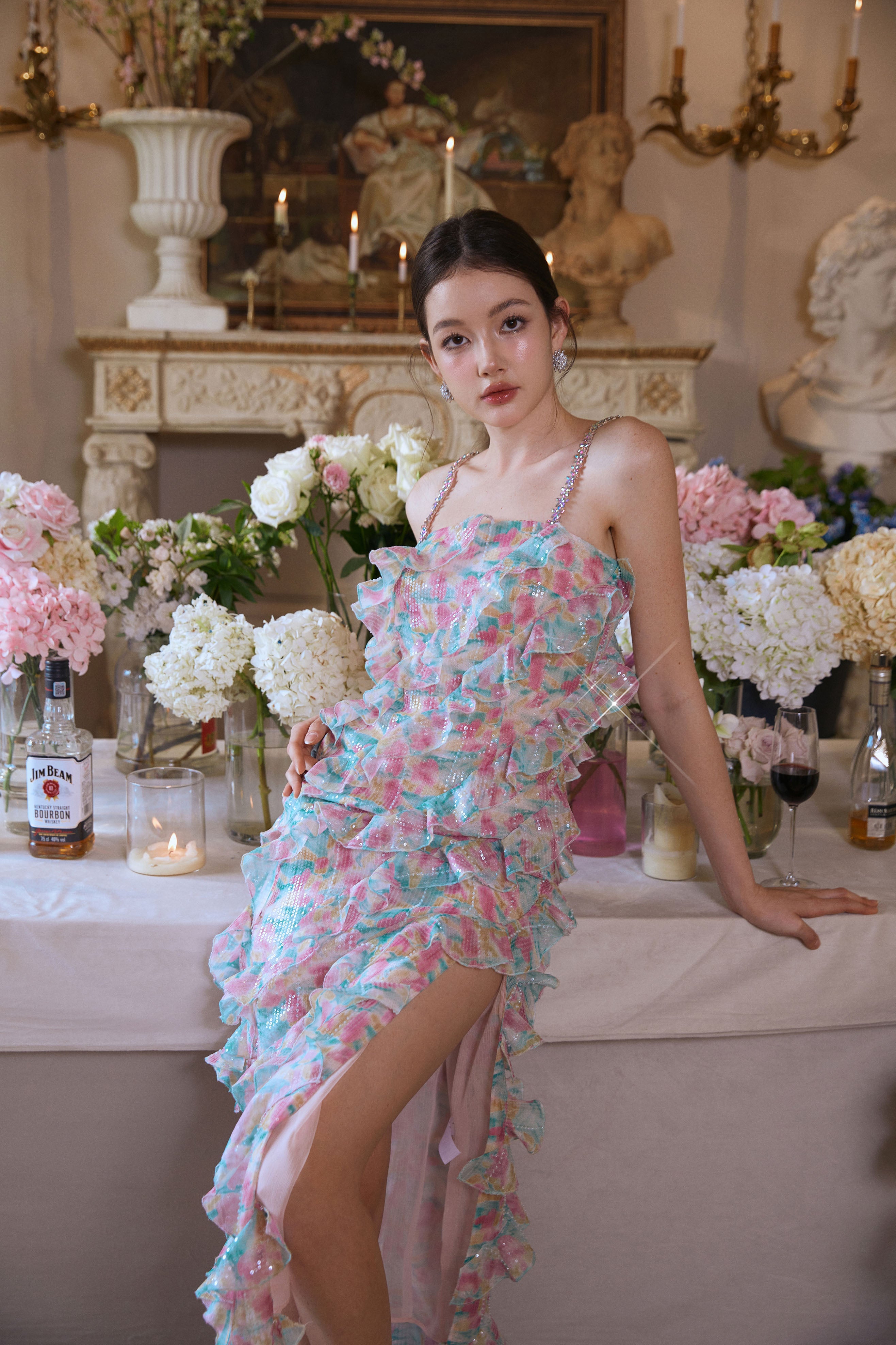 Wardrobes by chen Lace Split Dress