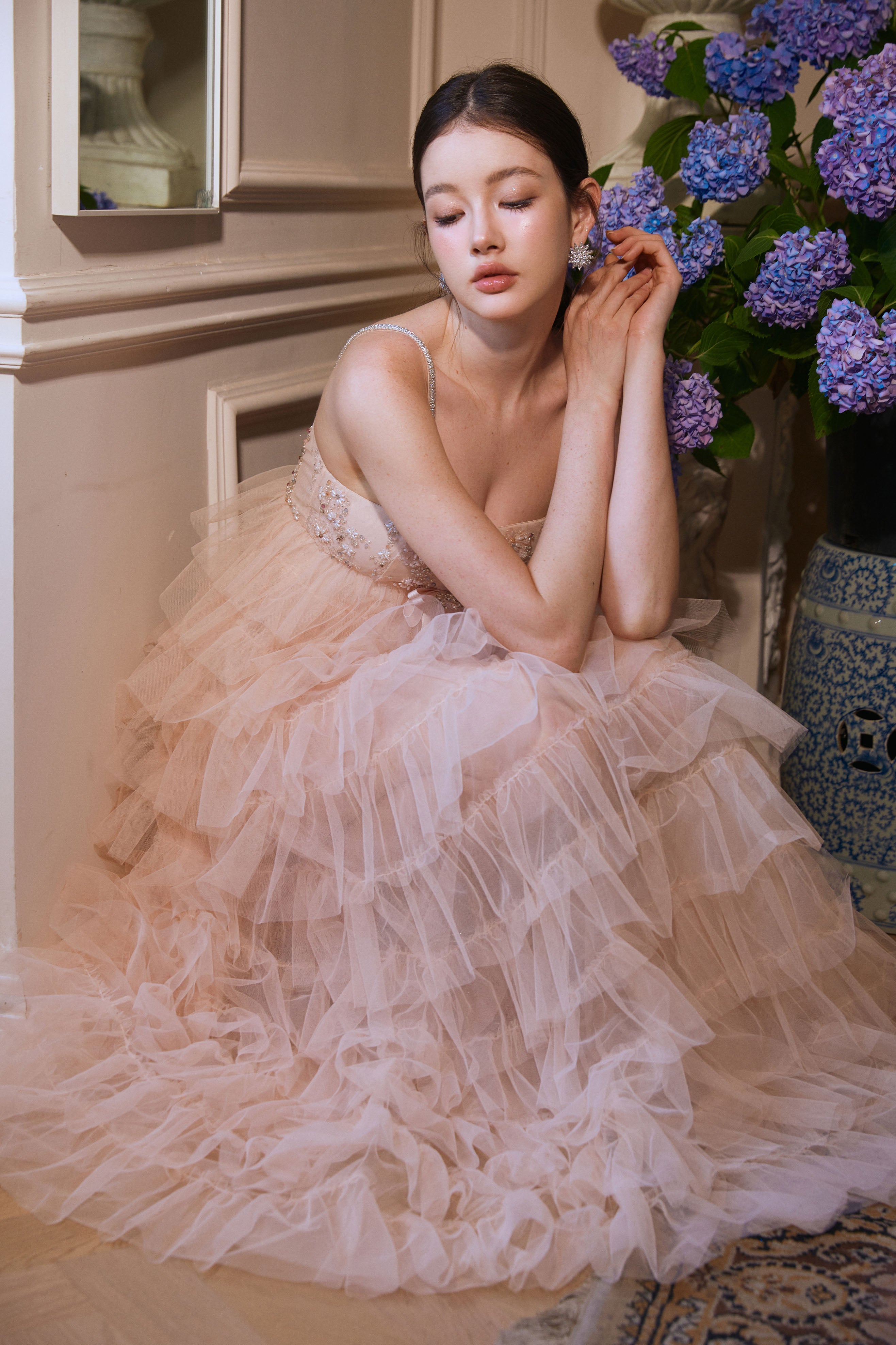 Wardrobes by chen Beaded Bow Tiered Dress