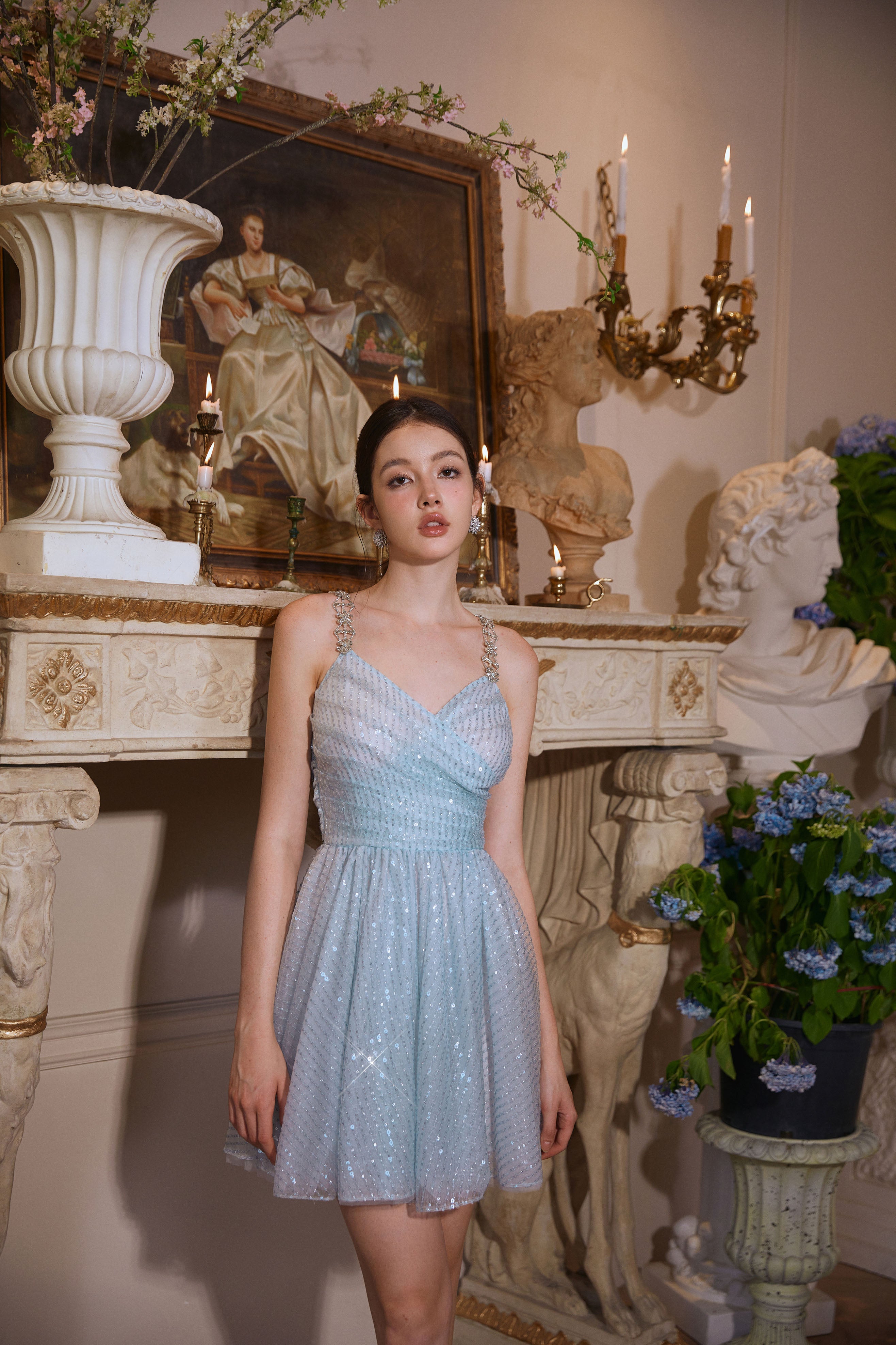 Wardrobes by chen Blue Beaded Sequin Dress
