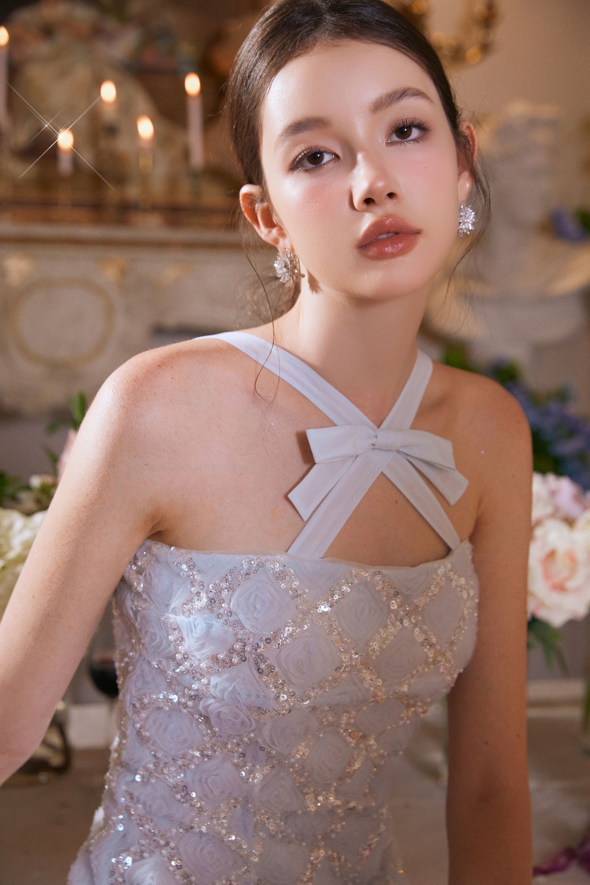 Wardrobes by chen Beaded Sequin Butterfly Embellished Dress
