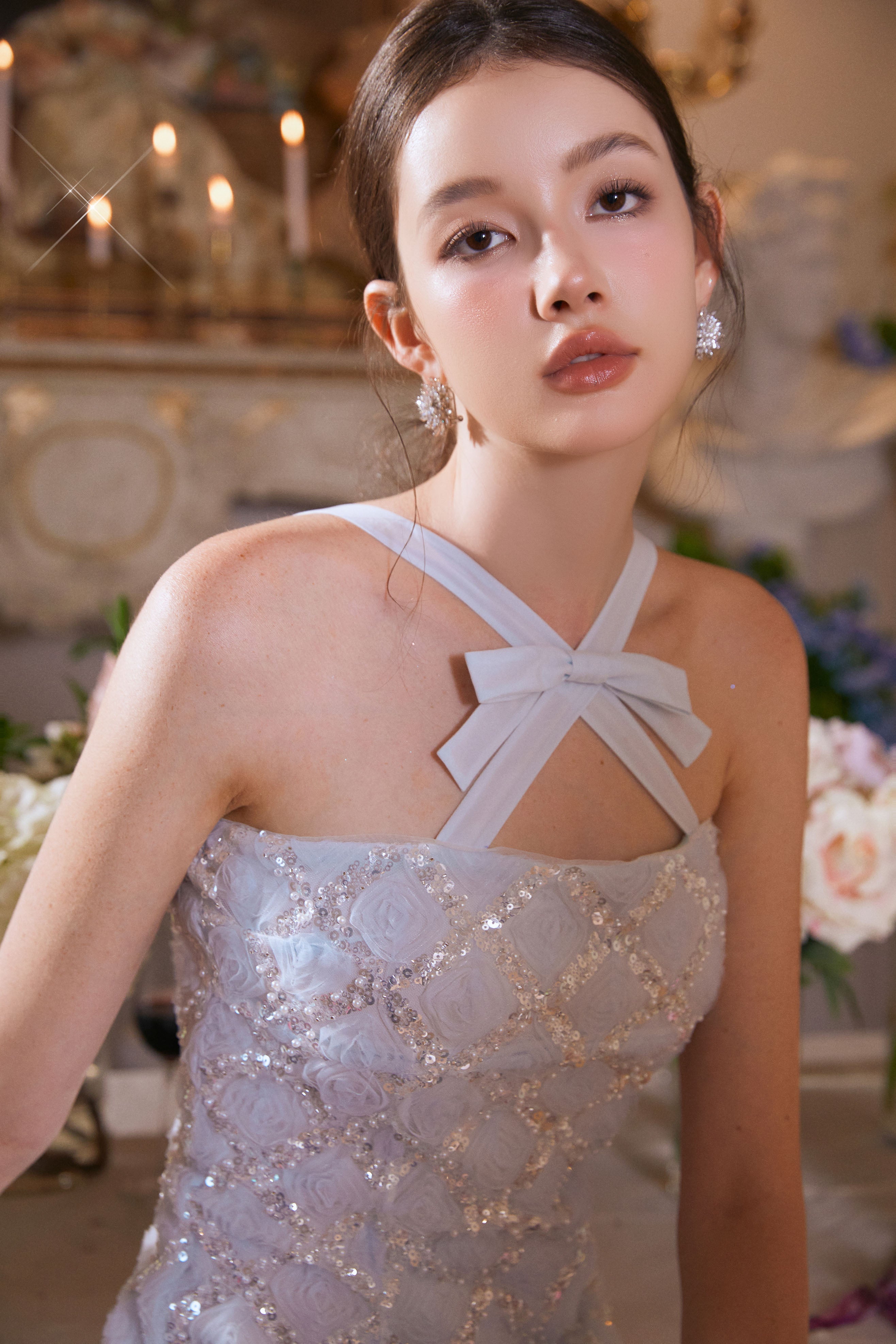 Wardrobes by chen Beaded Sequin Butterfly Embellished Dress