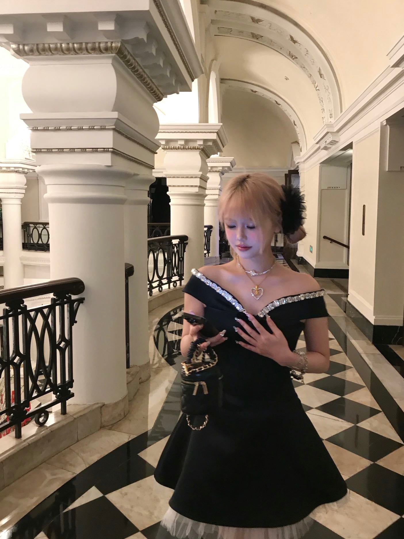 BEKITTY Diamond Slip Mini Dress