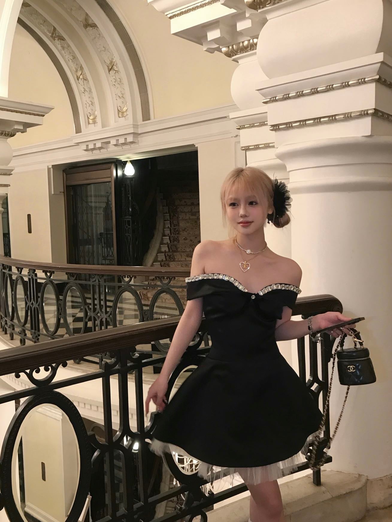 BEKITTY Diamond Slip Mini Dress