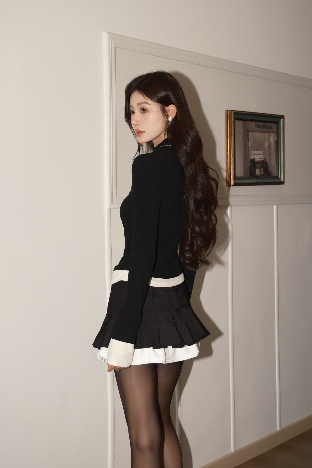West.Y Bow Embellished Long Sleeve Top (black)