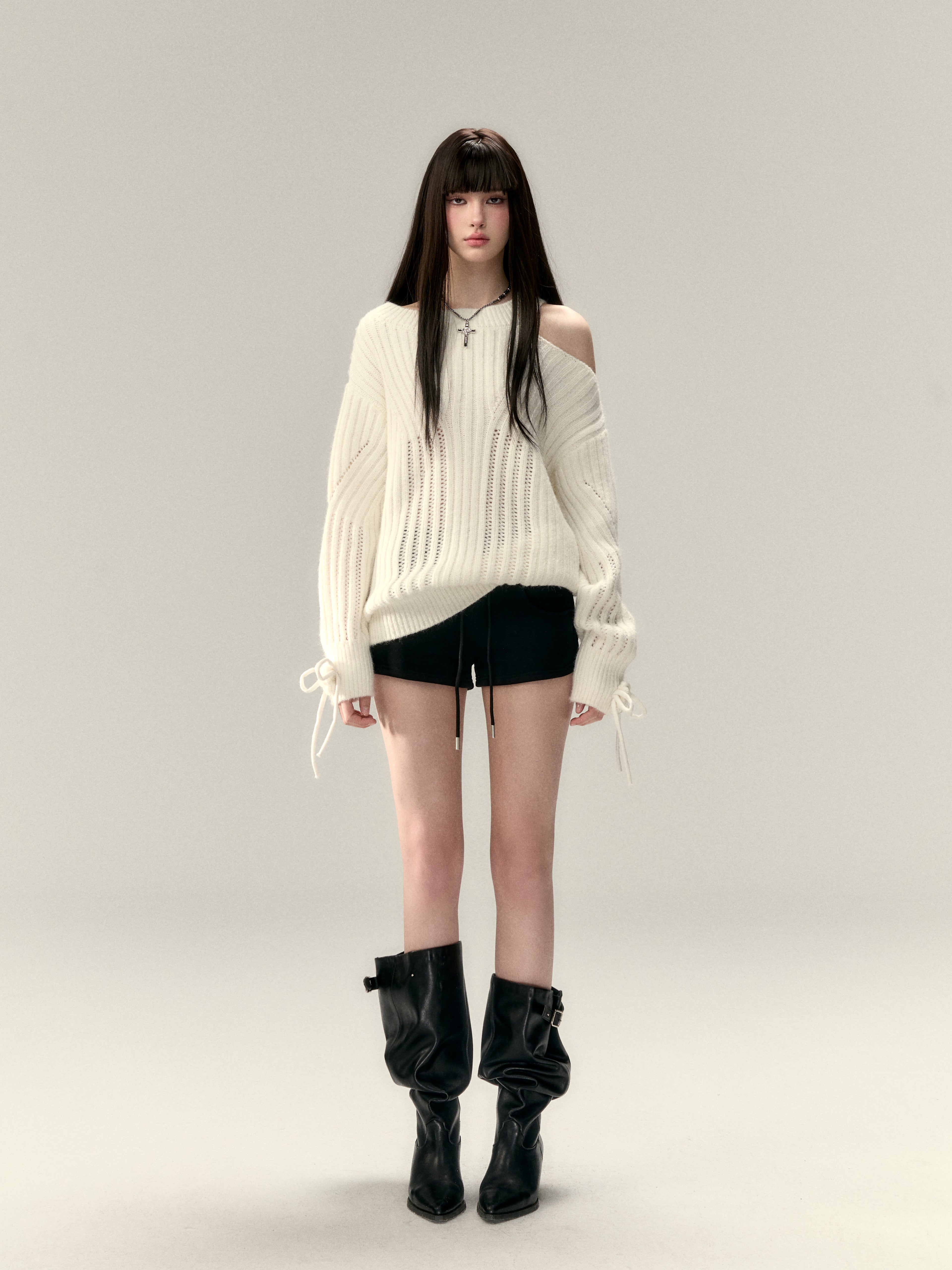 VIA PITTI Sale V25AK086 Reversible sweater with irregular neckline