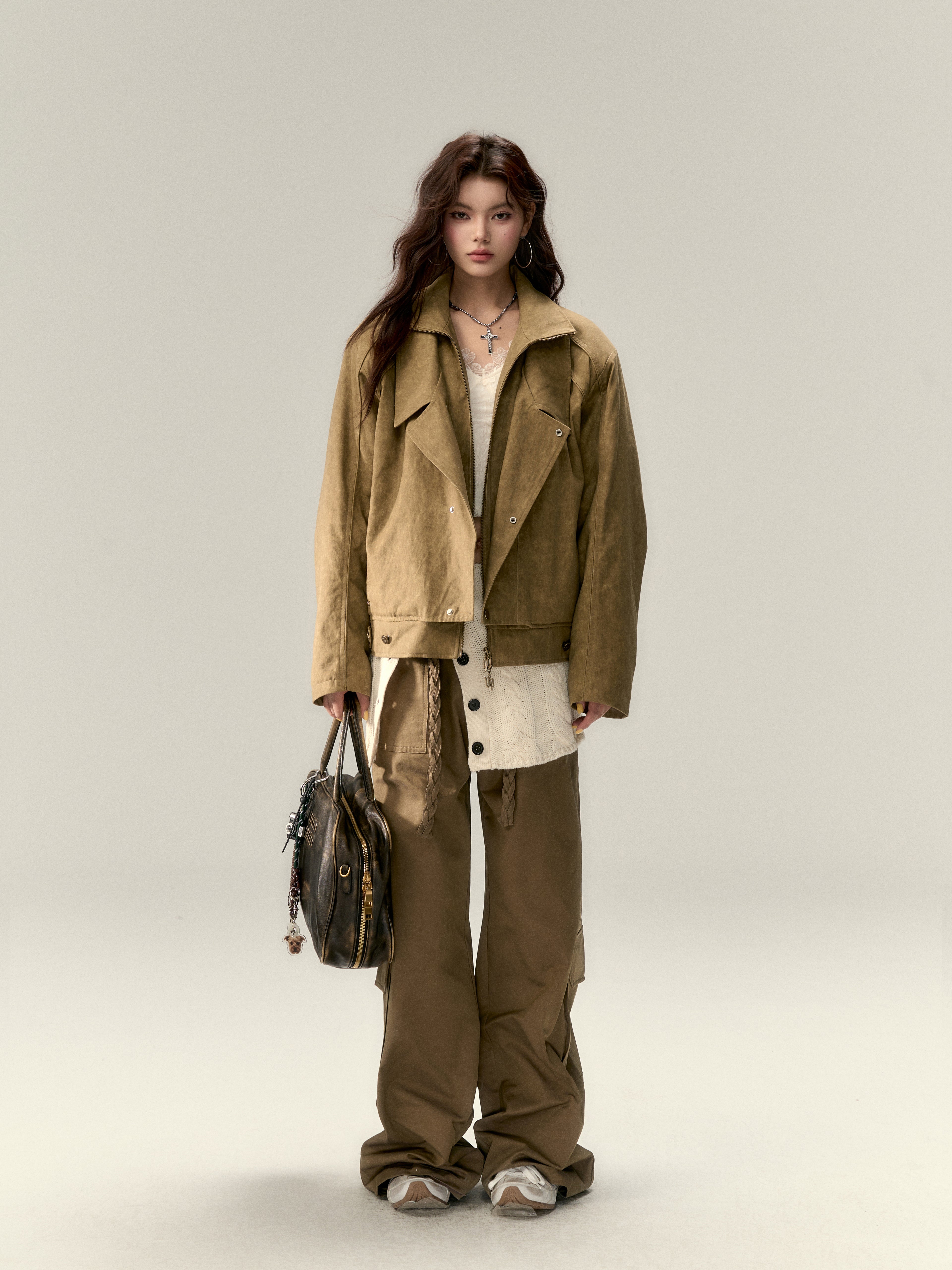 VIA PITTI V24DC294 Thickened faux rabbit fur jacket