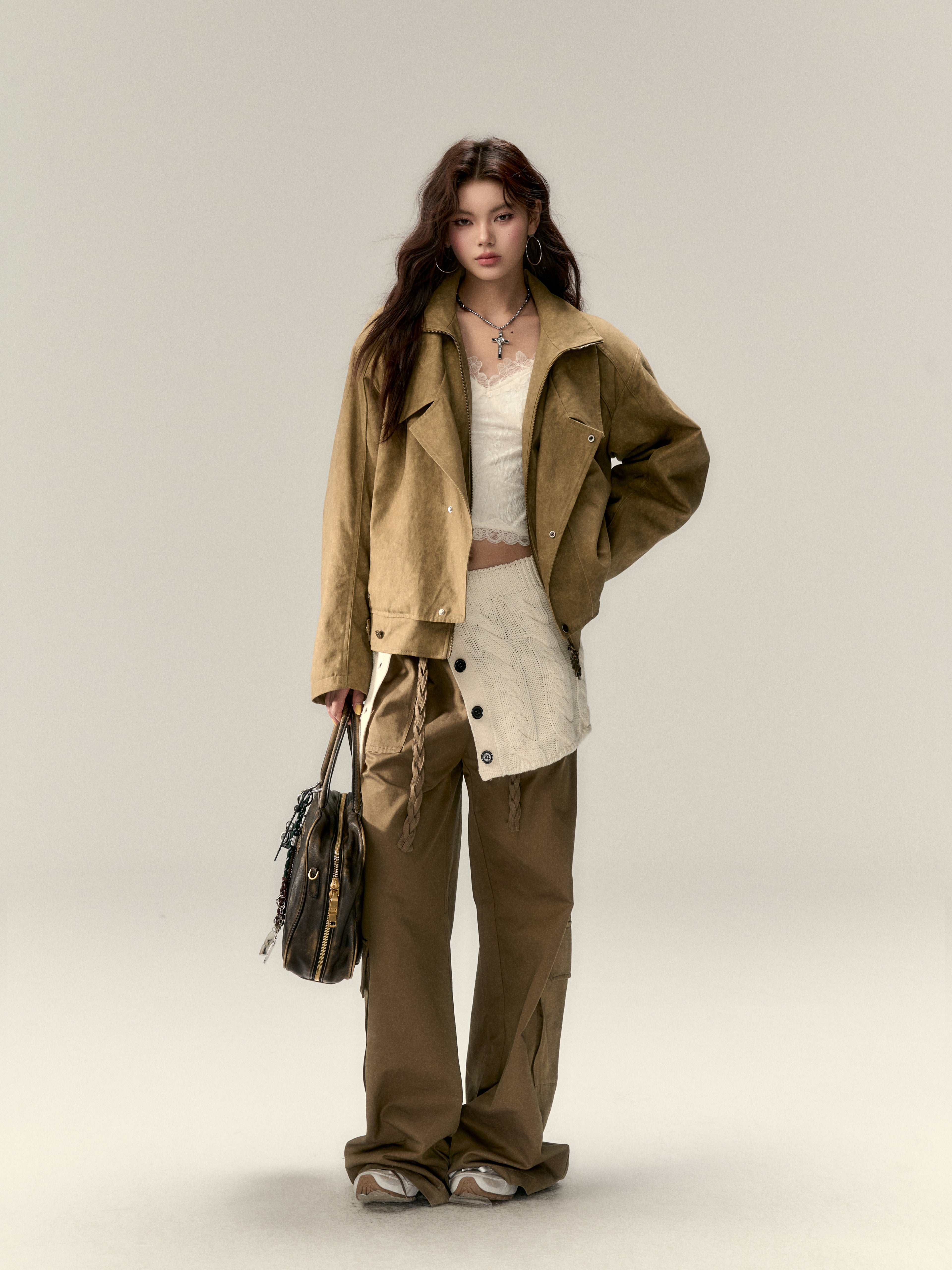 VIA PITTI V24DC294 Thickened faux rabbit fur jacket