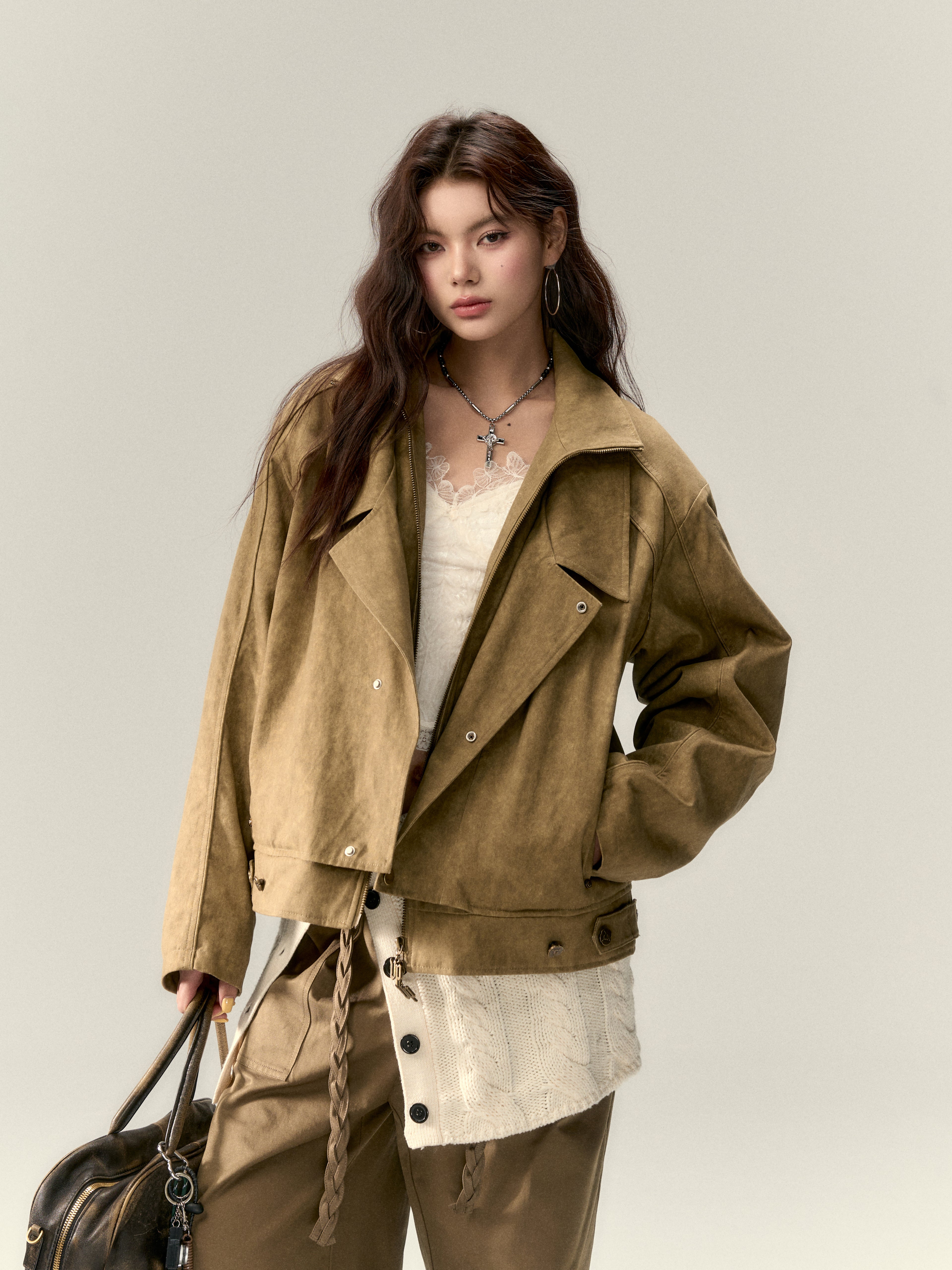 VIA PITTI V24DC294 Thickened faux rabbit fur jacket