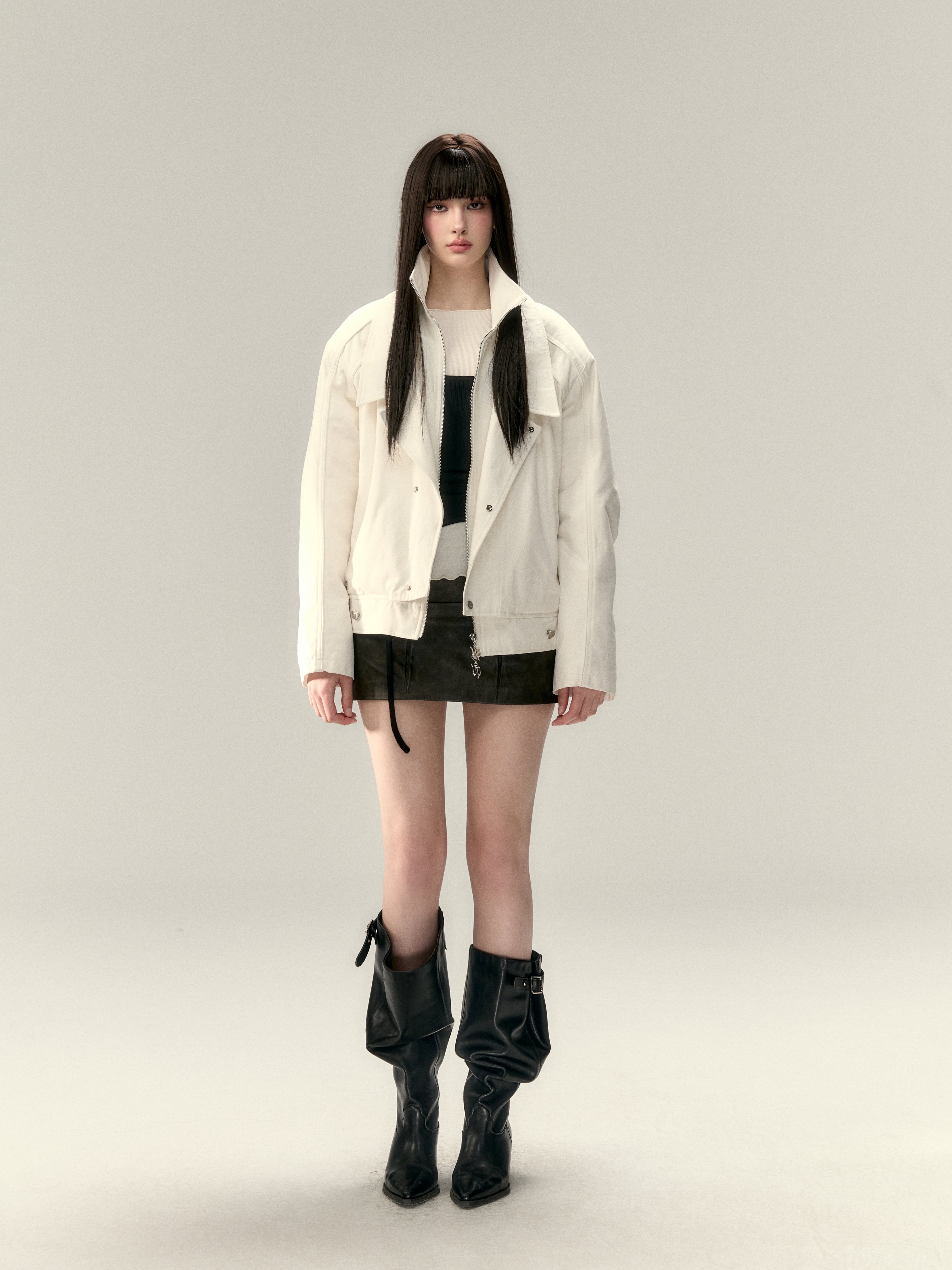 VIA PITTI V24DC294 Thickened faux rabbit fur jacket