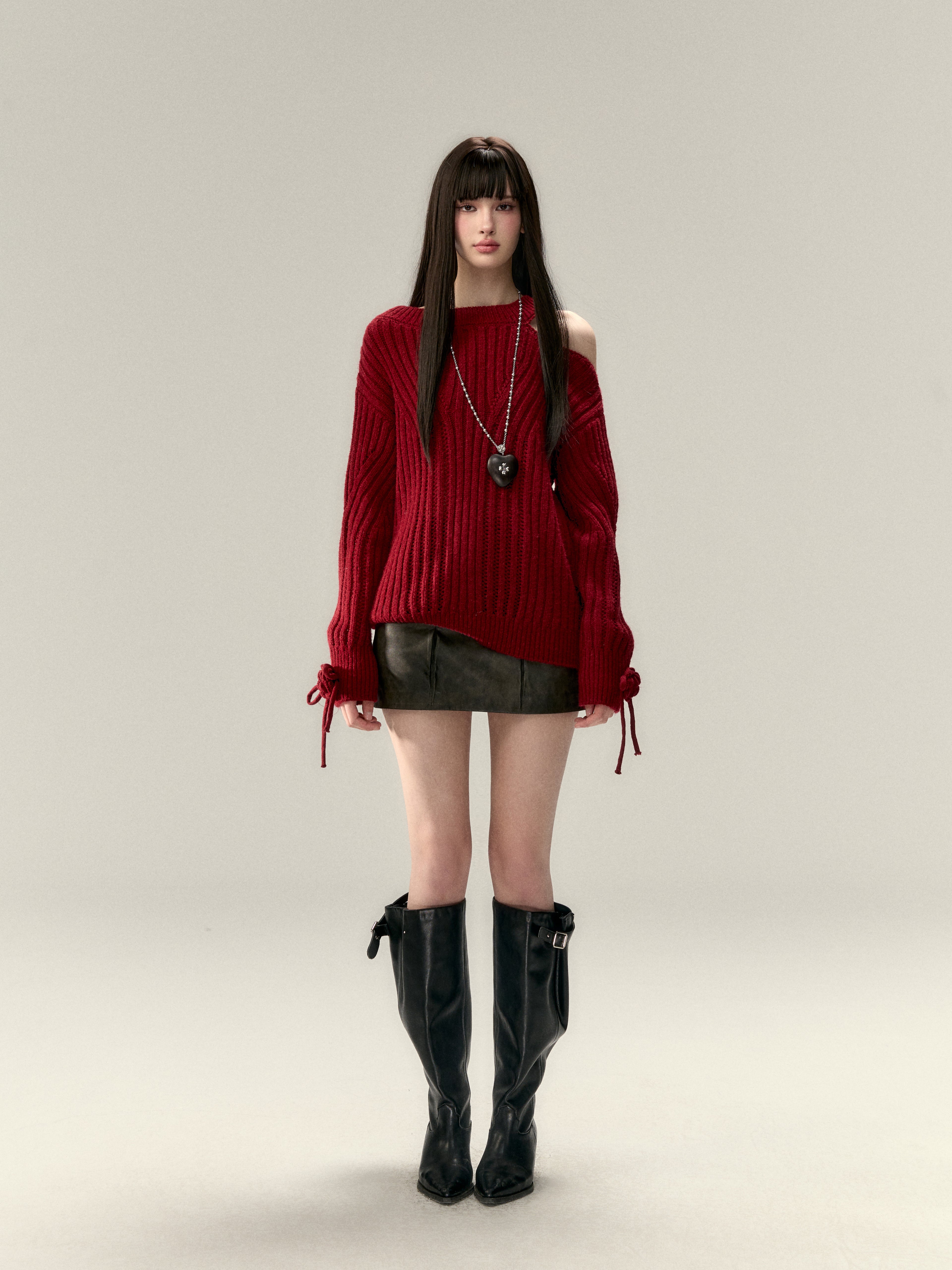 VIA PITTI Sale V25AK086 Reversible sweater with irregular neckline