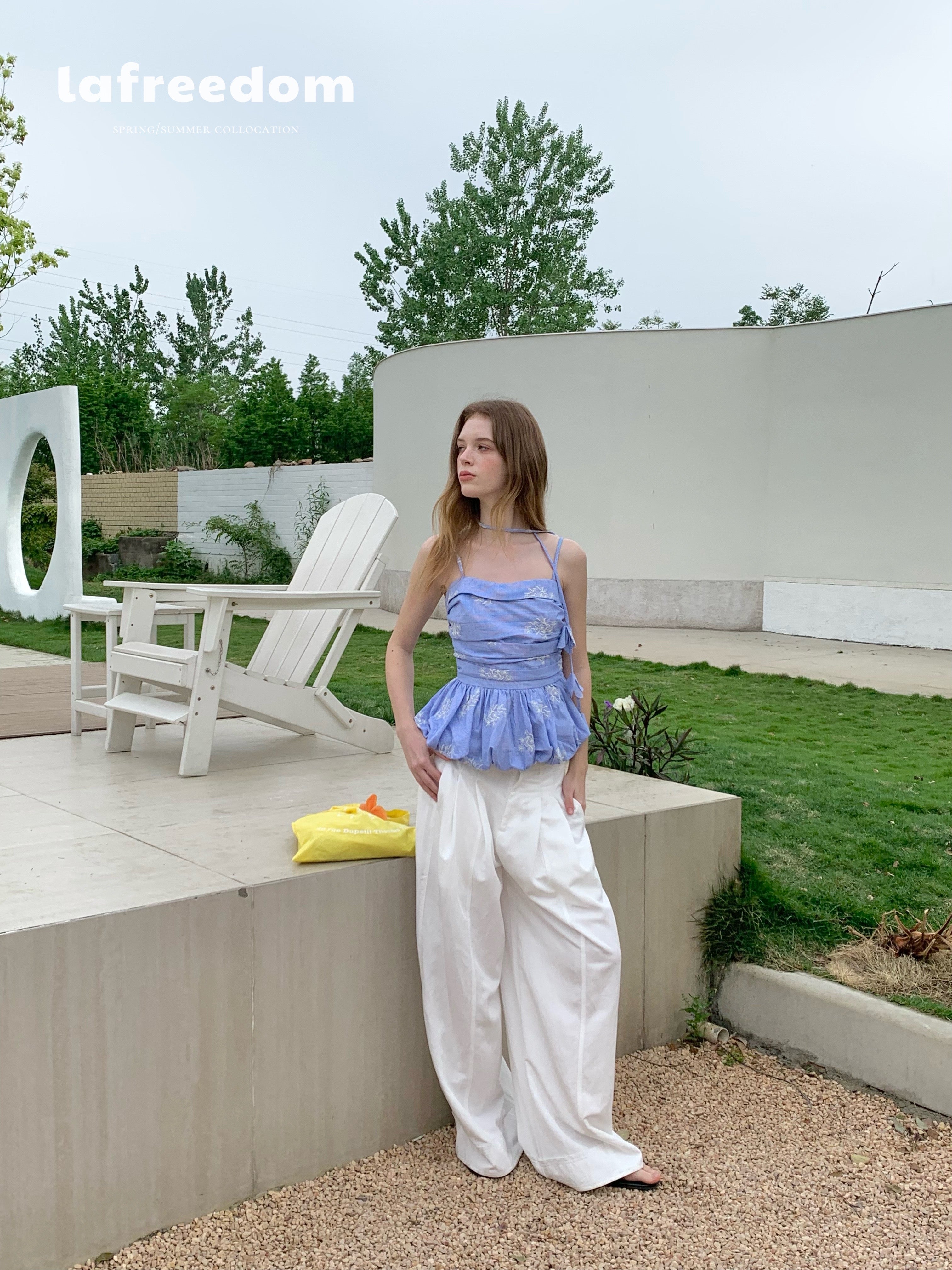 Lafreedom LAF350413 Simple and casual wide leg pants