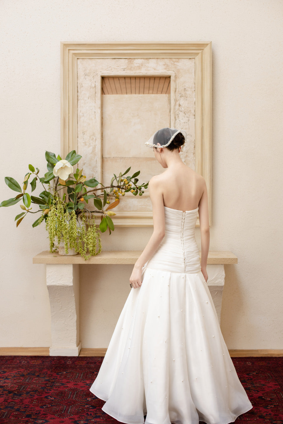 GORGEOUS Handmade pearl strapless dress