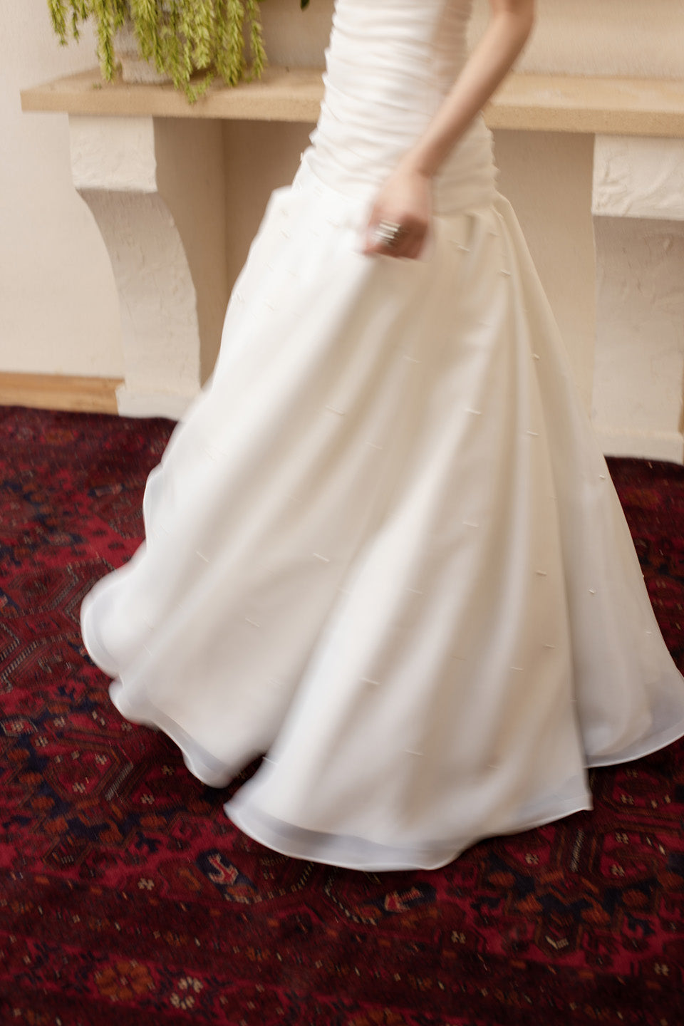 GORGEOUS Handmade pearl strapless dress