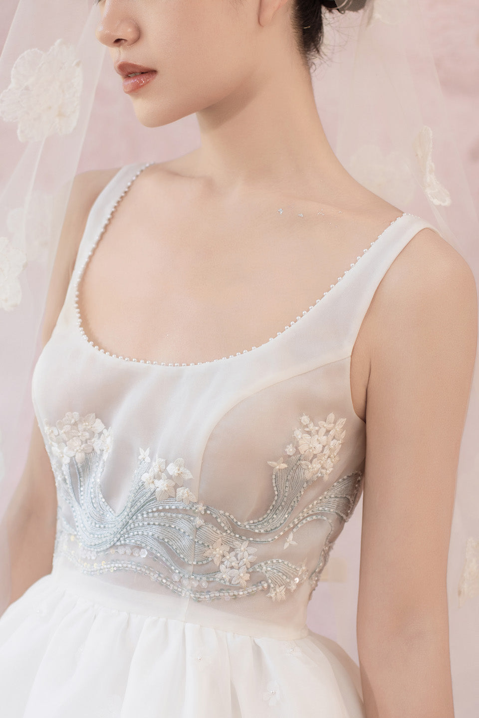 GORGEOUS Sea flowers embroidery dress
