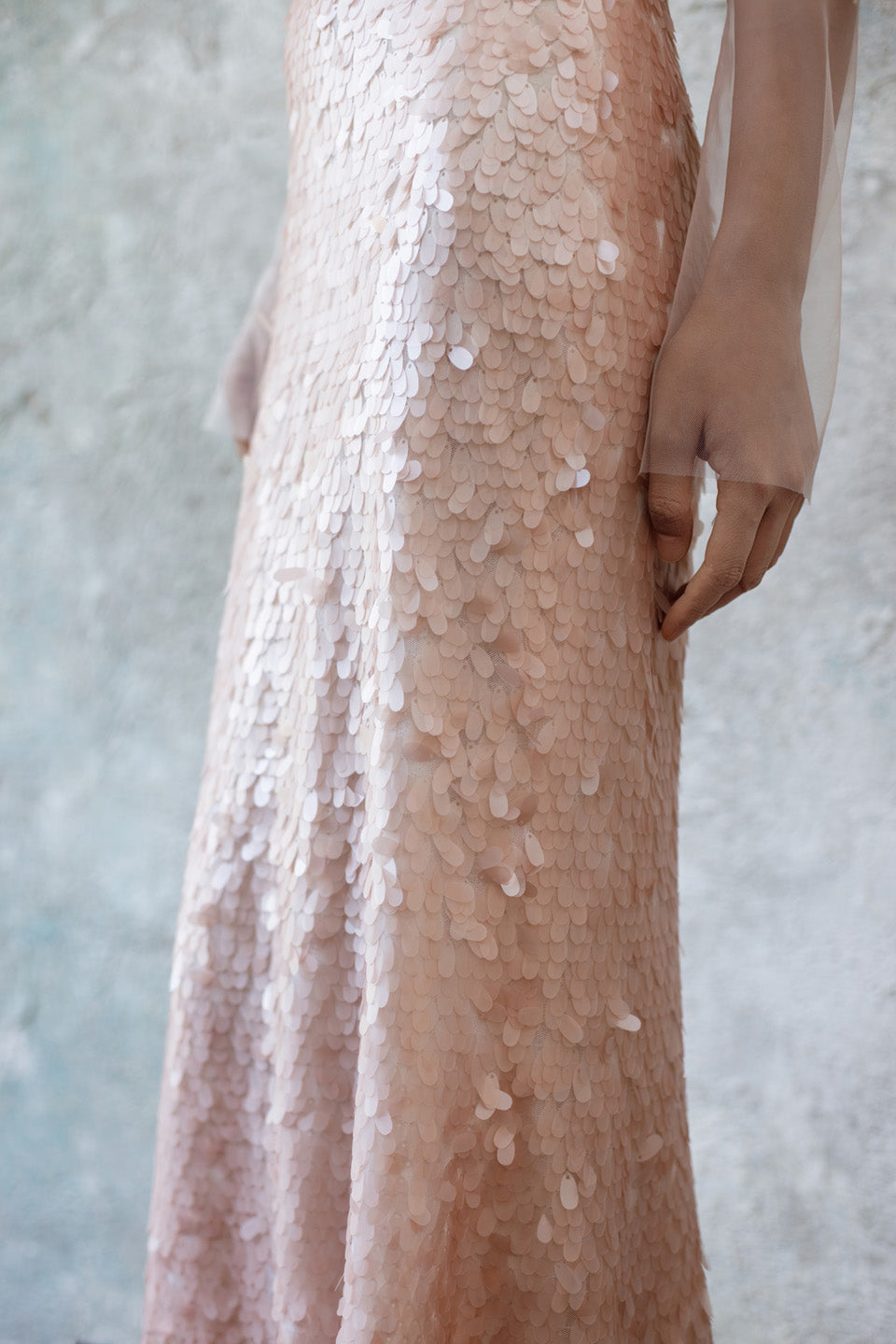 GORGEOUS Pink sequined strapless dress