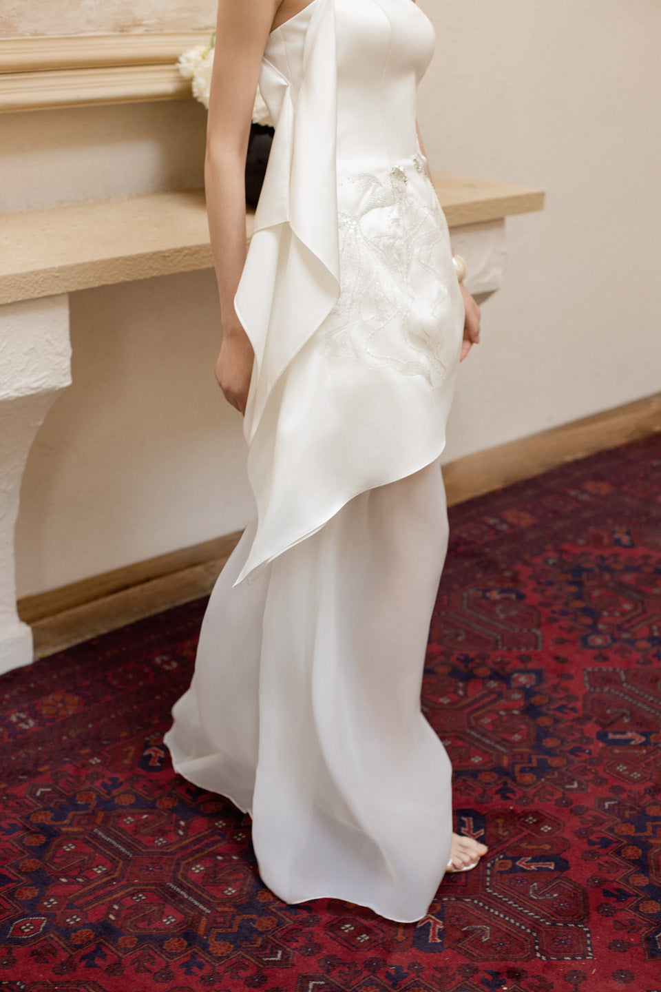 GORGEOUS Hand embroidered strapless maxi dress