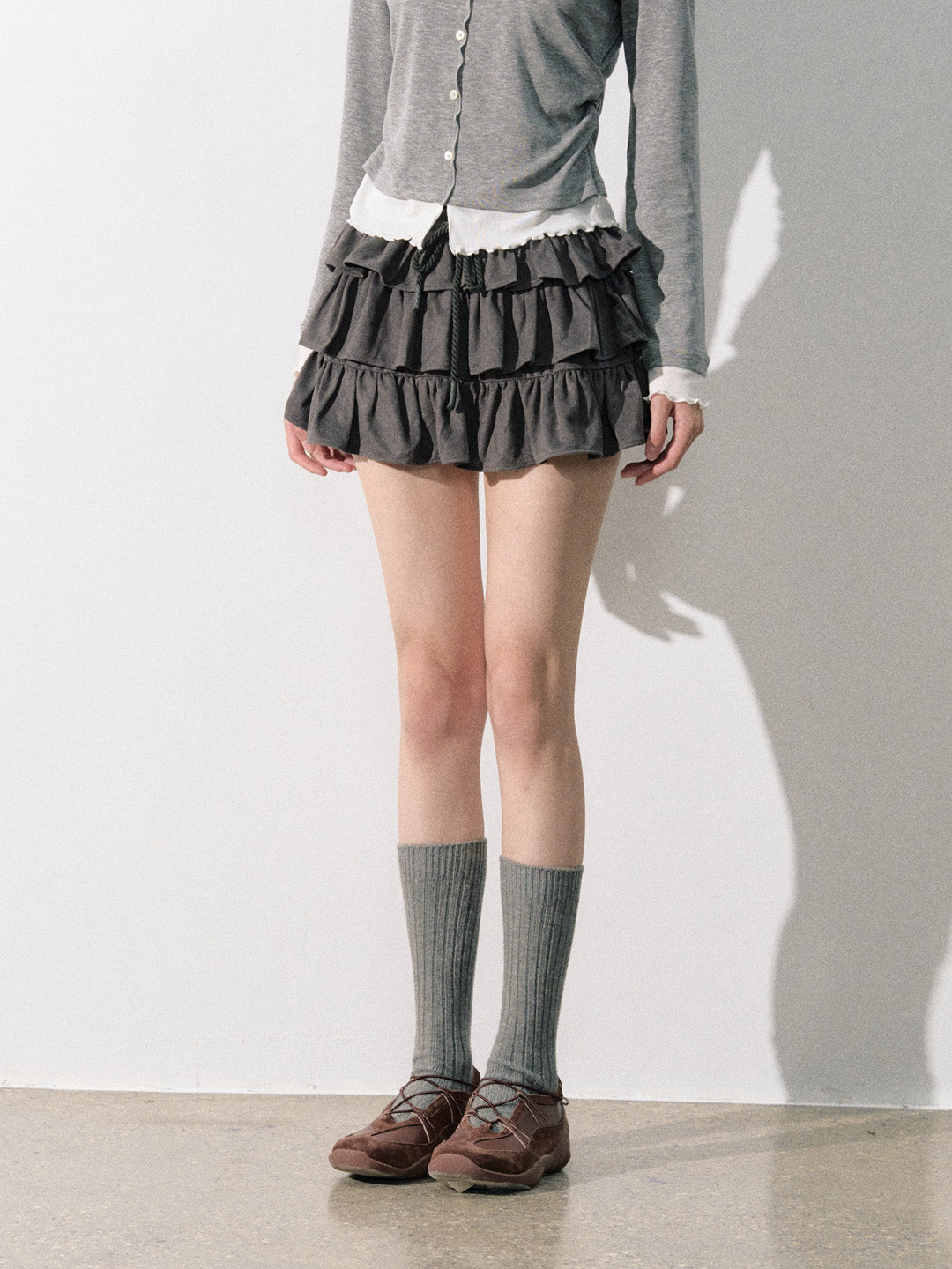 Lafreedom LAF350819 American retro pleated multi-layer skirt