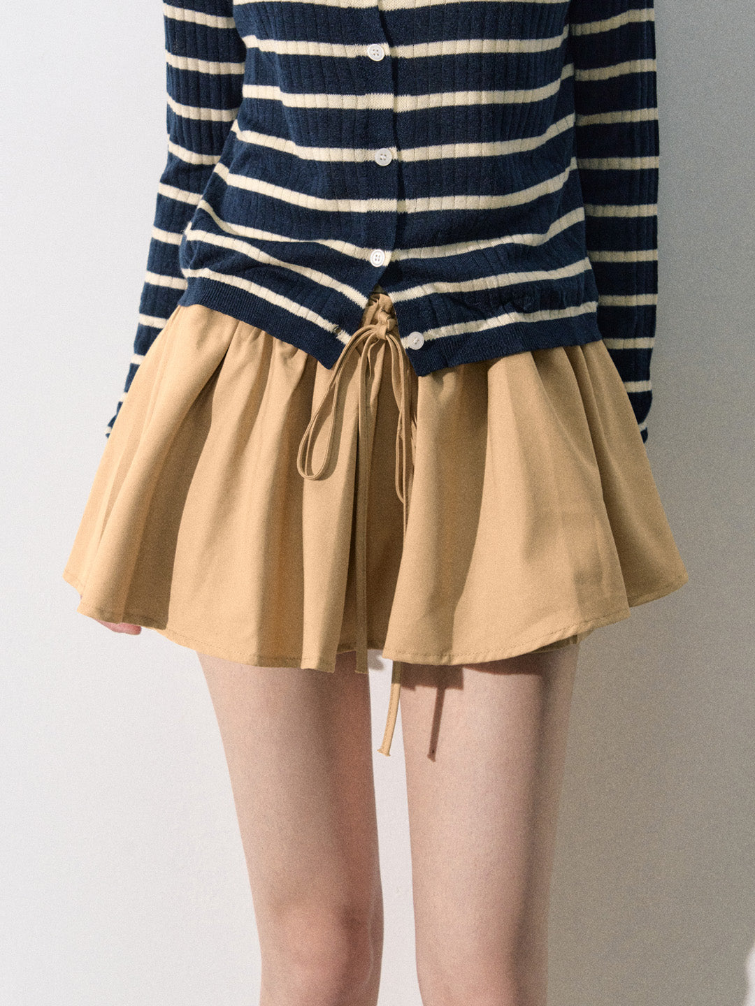 Lafreedom LAF350824 Drawstring tied flower bud skirt