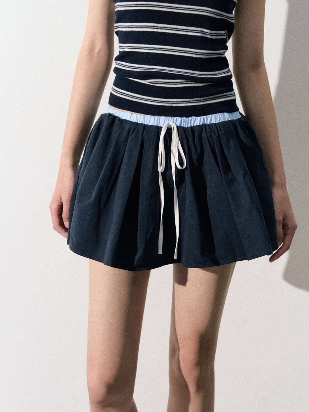 Lafreedom LAF350905 Color blocking patchwork lace skirt