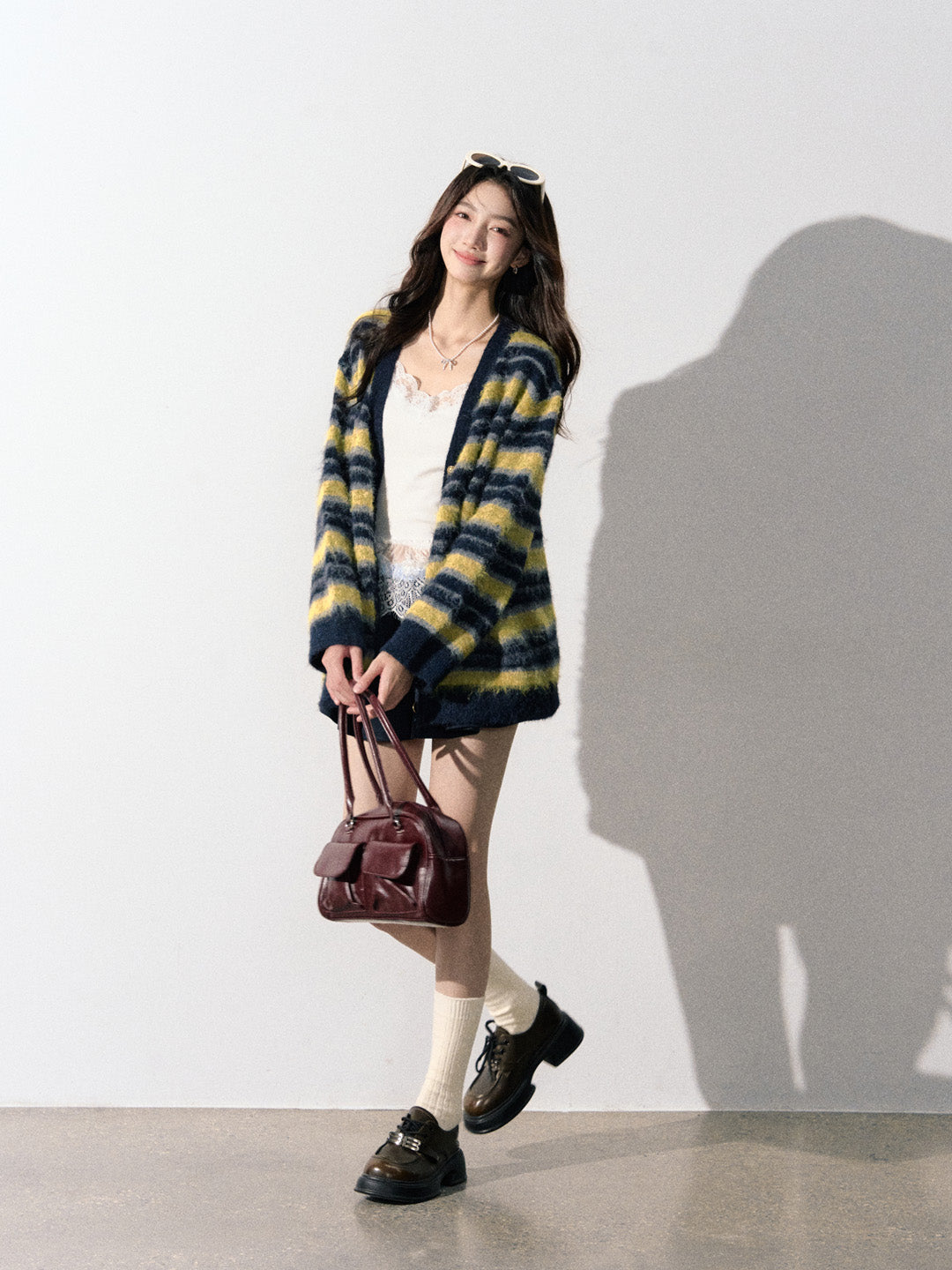 Lafreedom LAF350908 Striped knitted cardigan