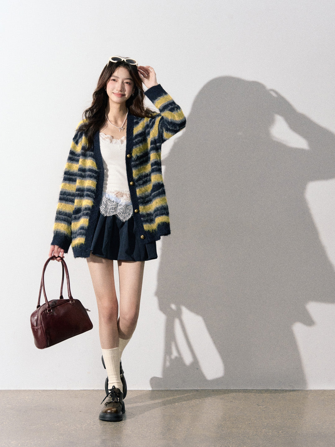 Lafreedom LAF350908 Striped knitted cardigan
