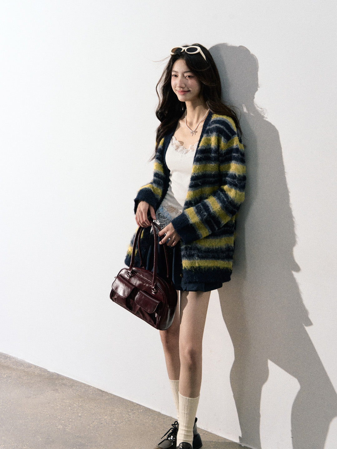 Lafreedom LAF350908 Striped knitted cardigan