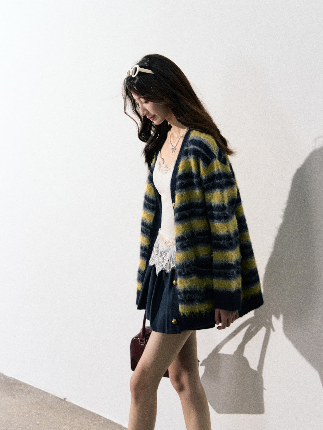 Lafreedom LAF350908 Striped knitted cardigan