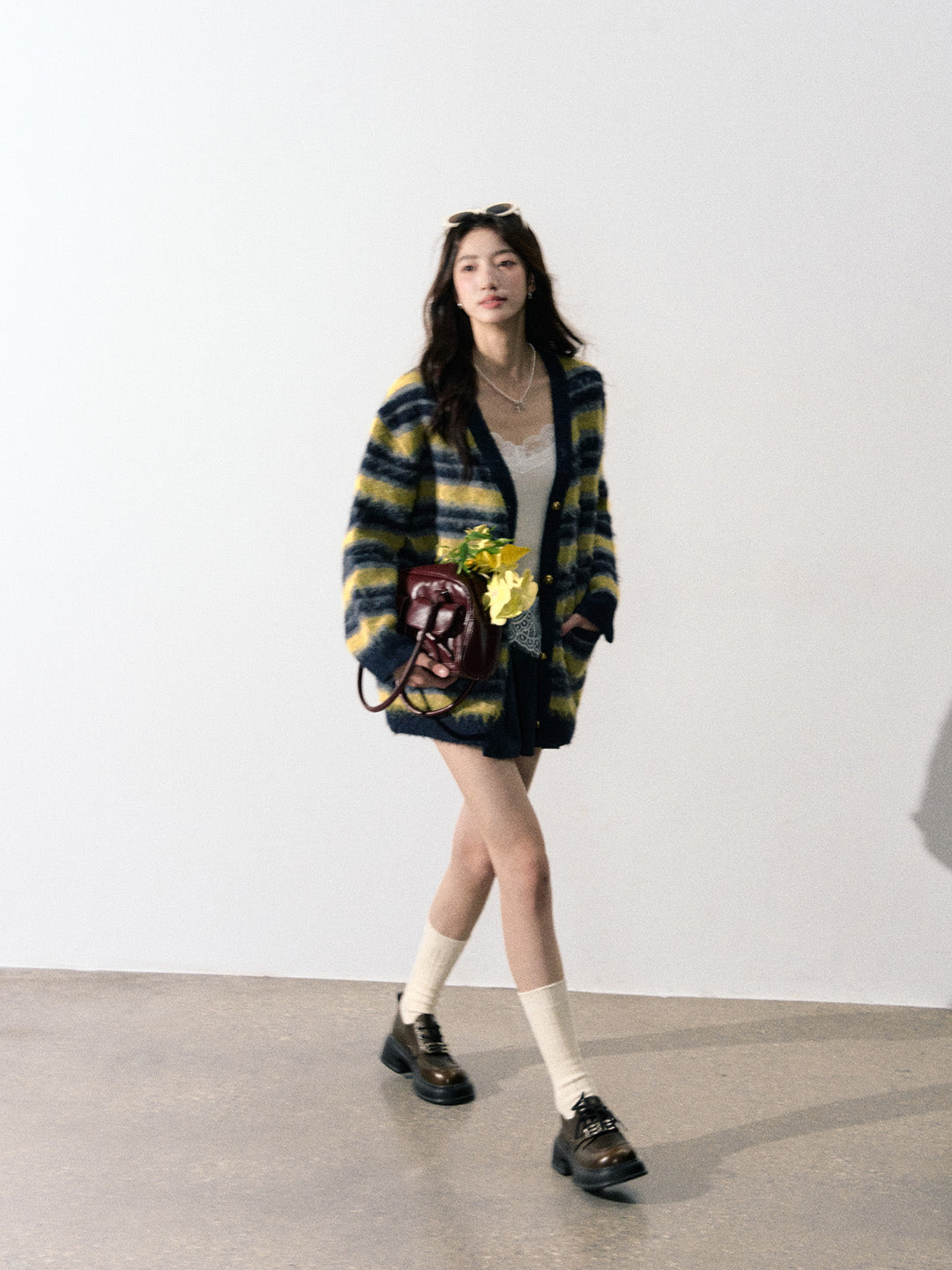 Lafreedom LAF350908 Striped knitted cardigan