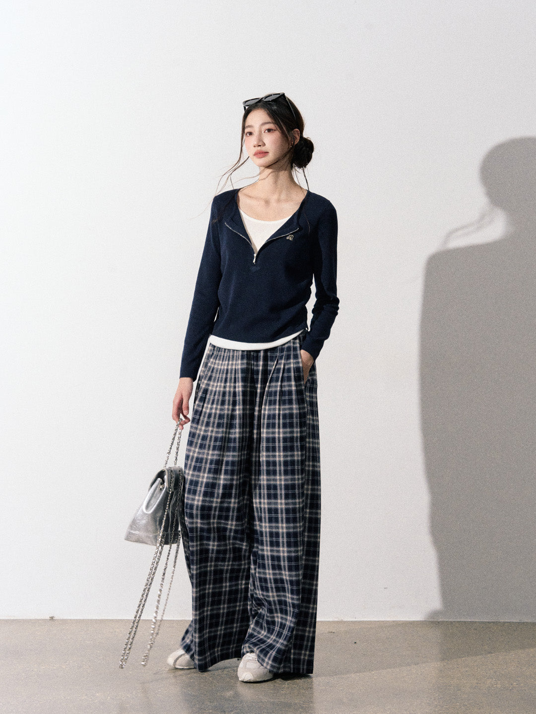 Lafreedom LAF350913 Retro plaid loose pants