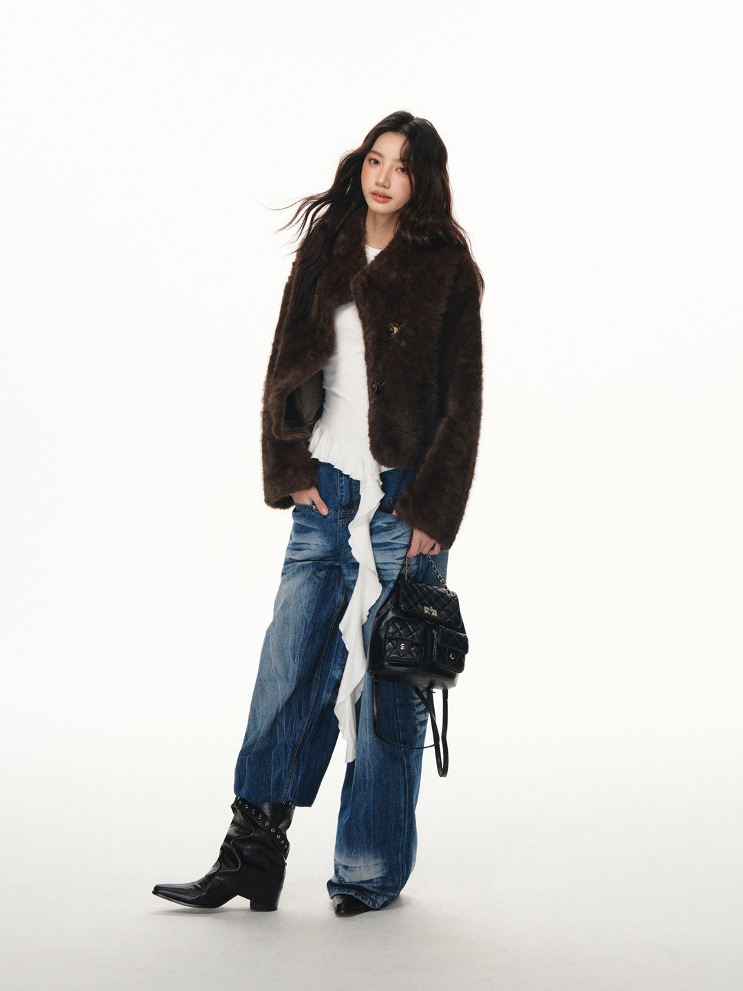 Lafreedom LAF351112 Short fur integrated jacket