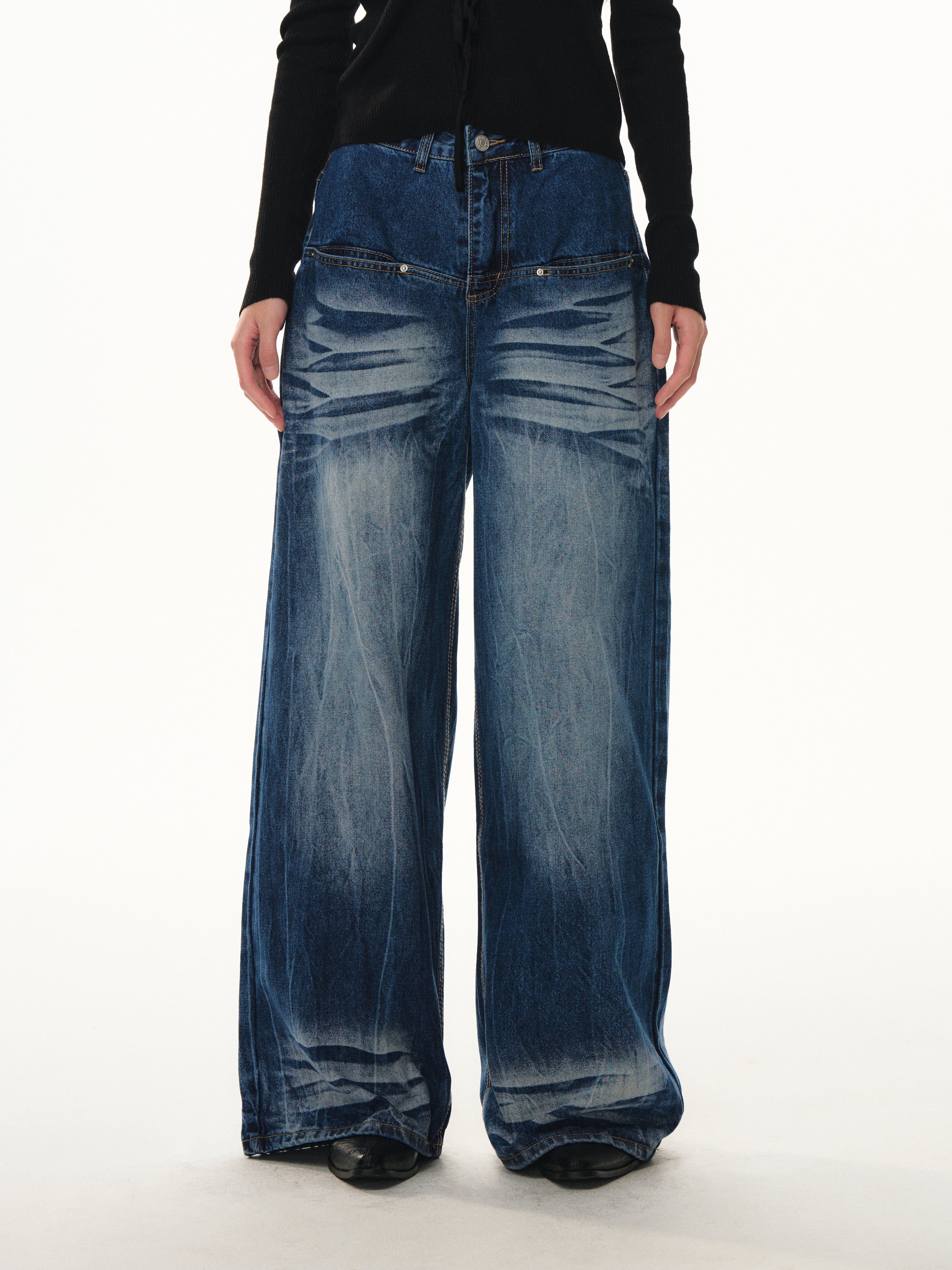 Lafreedom LAF351104 American washed wide leg jeans