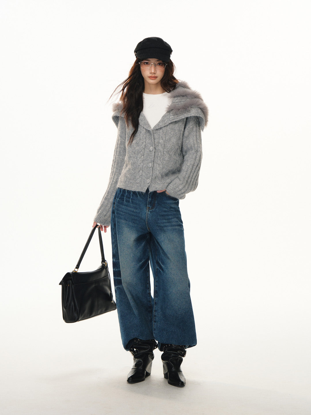 Lafreedom LAF351111 Retro straight leg fleece jeans