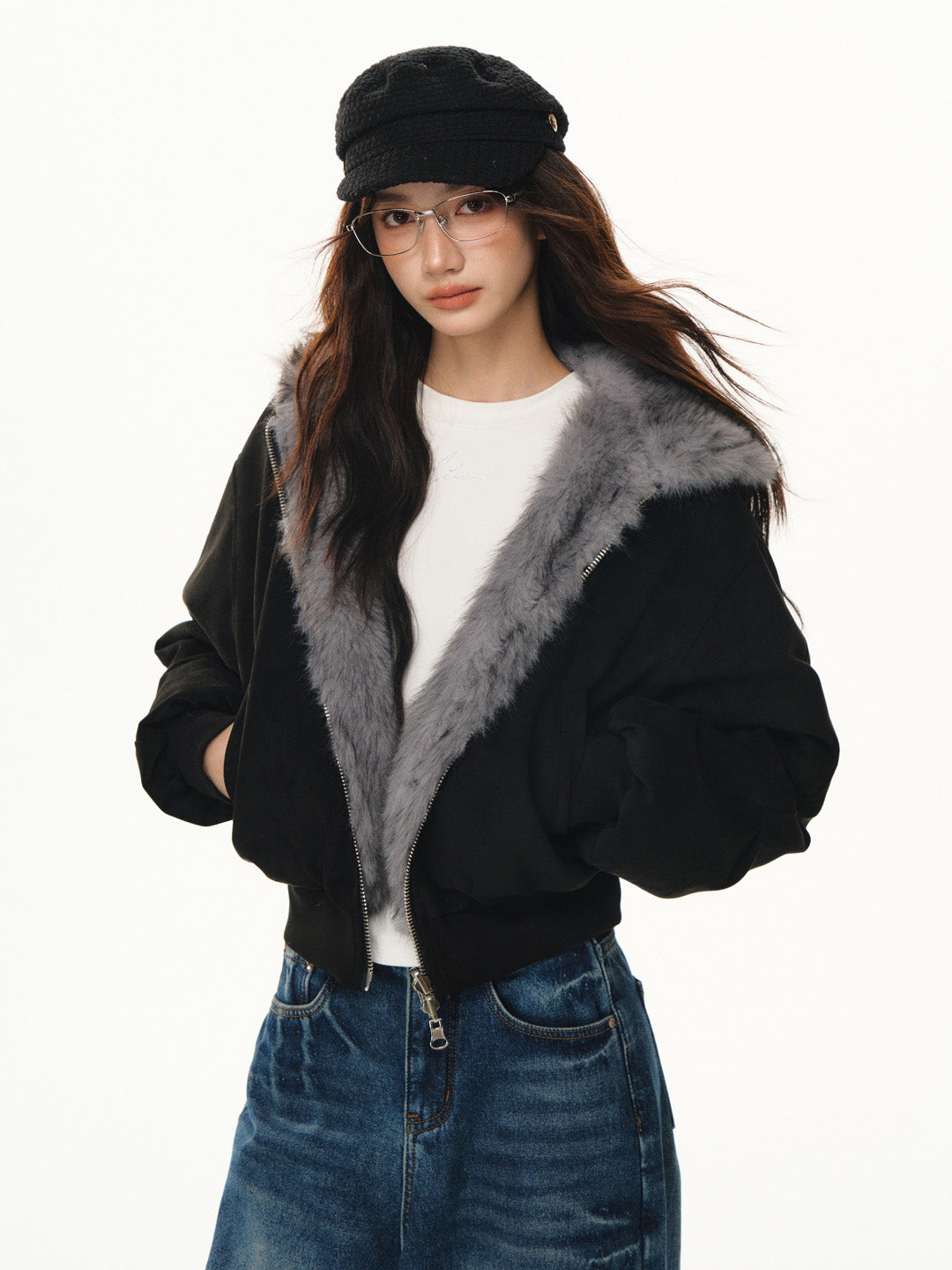Lafreedom LAF351114 Double sided suede fur jacket