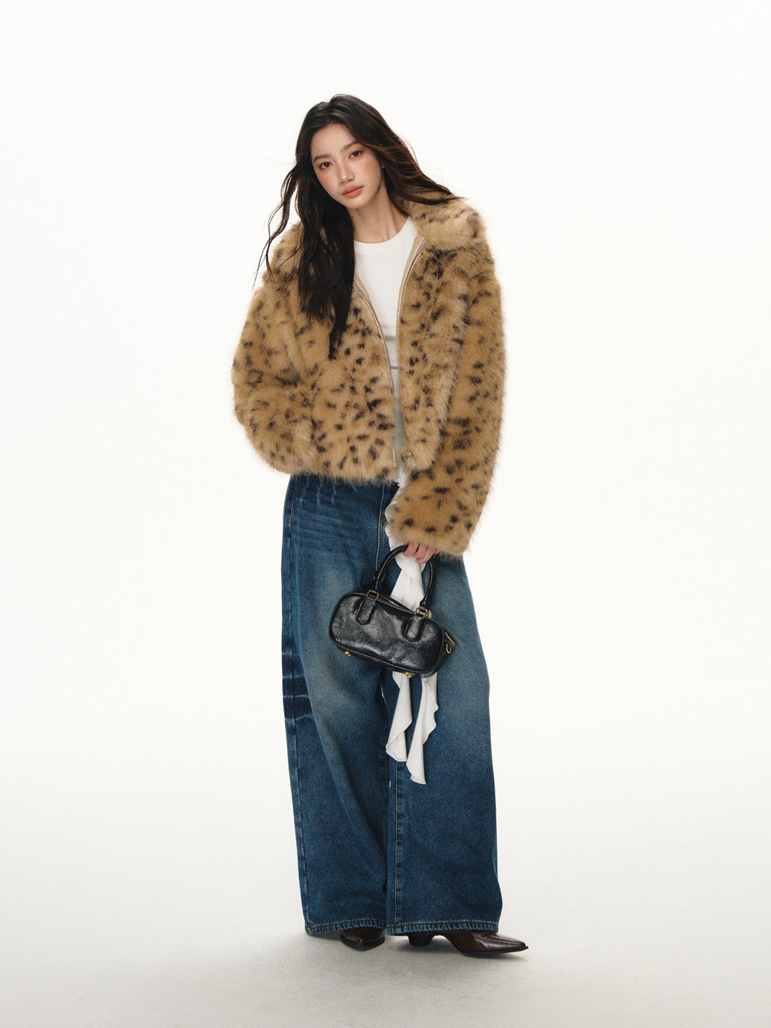Lafreedom LAF351115 Retro leopard print fur thick coat