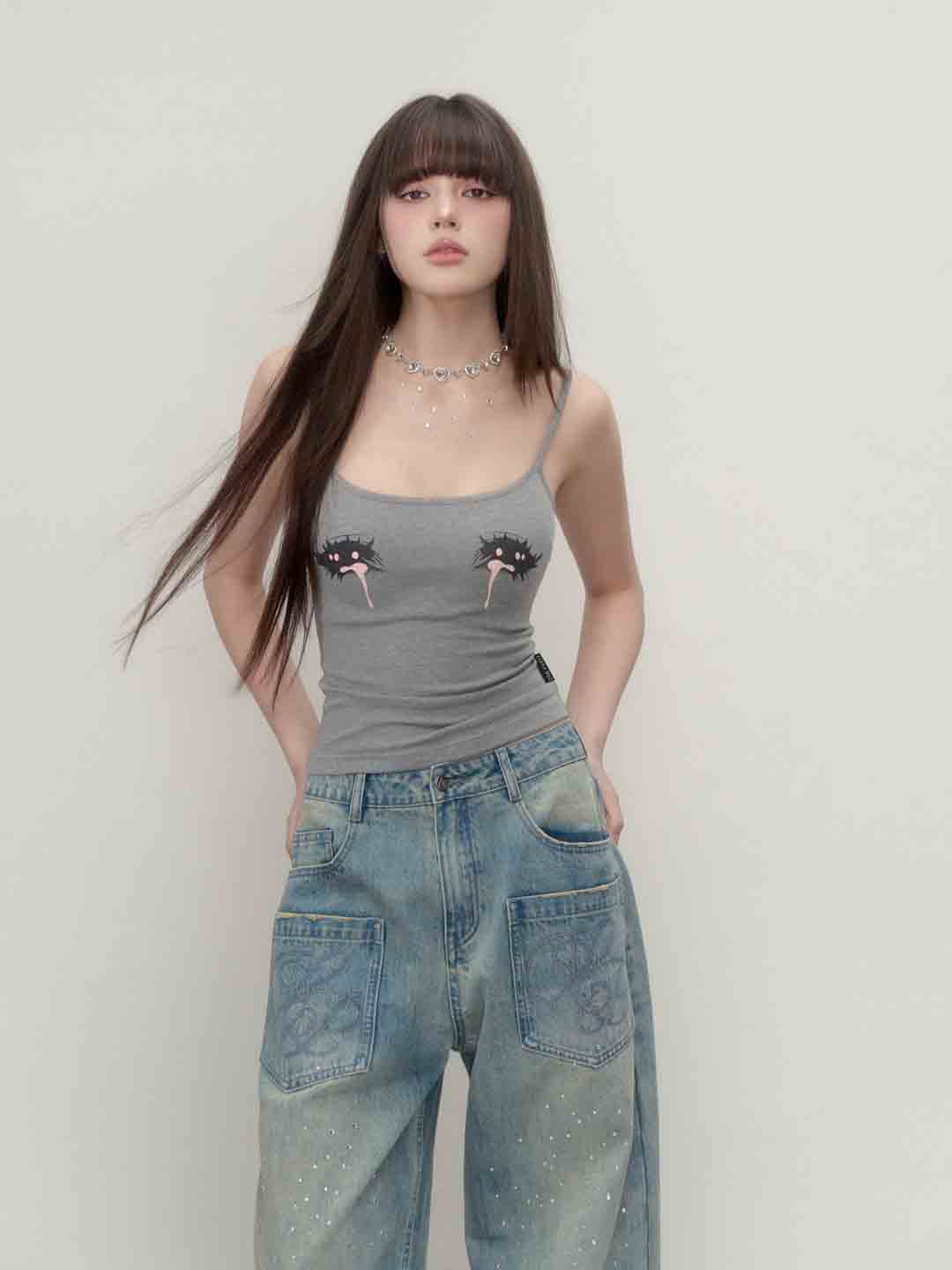 VIA PITTI VIABTP121 Fun printed vest straps (2color)