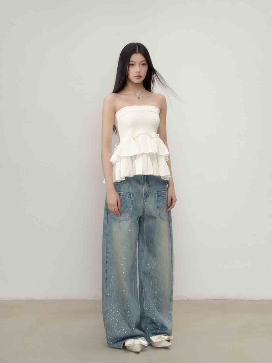 VIA PITTI VIAAS114 Two ways to wear tiered skirt&tube top