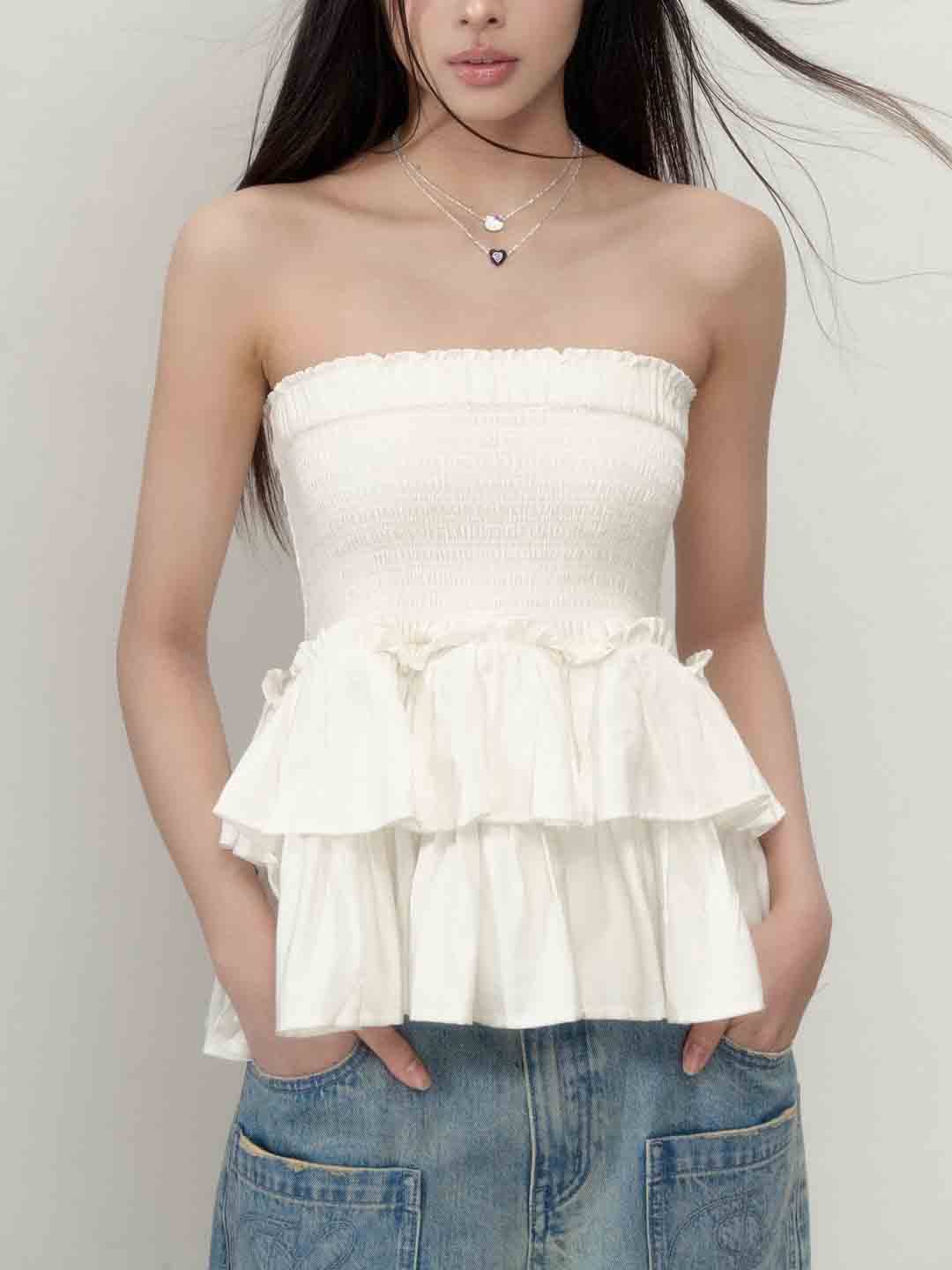 VIA PITTI VIAAS114 Two ways to wear tiered skirt&tube top