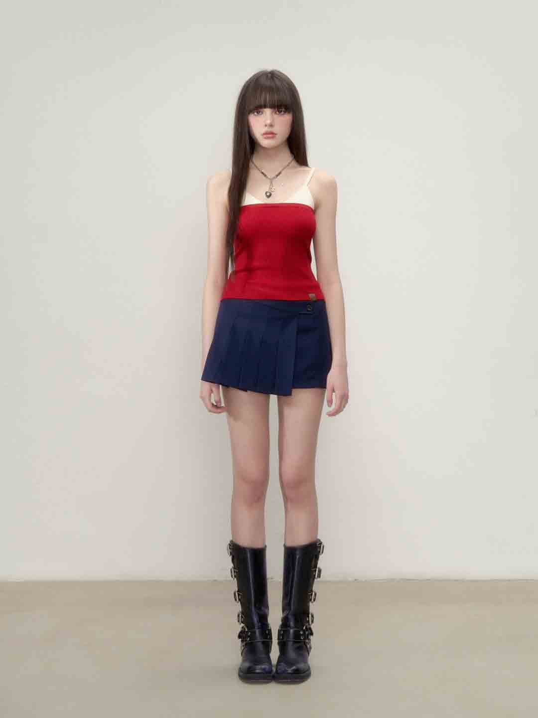 VIA PITTI VIABK184 Color blocking spliced woolen vest (2color)