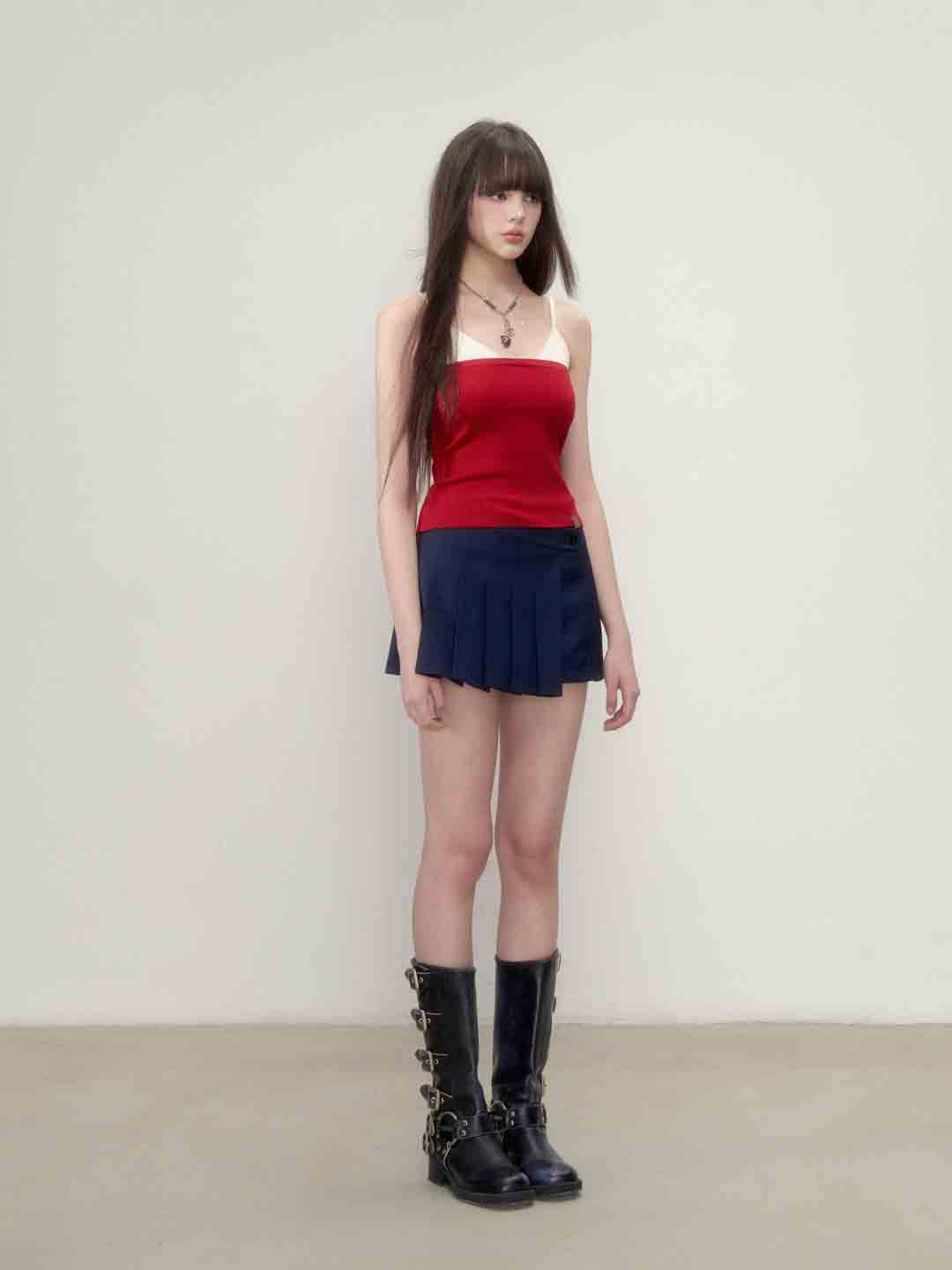 VIA PITTI VIABK184 Color blocking spliced woolen vest (2color)