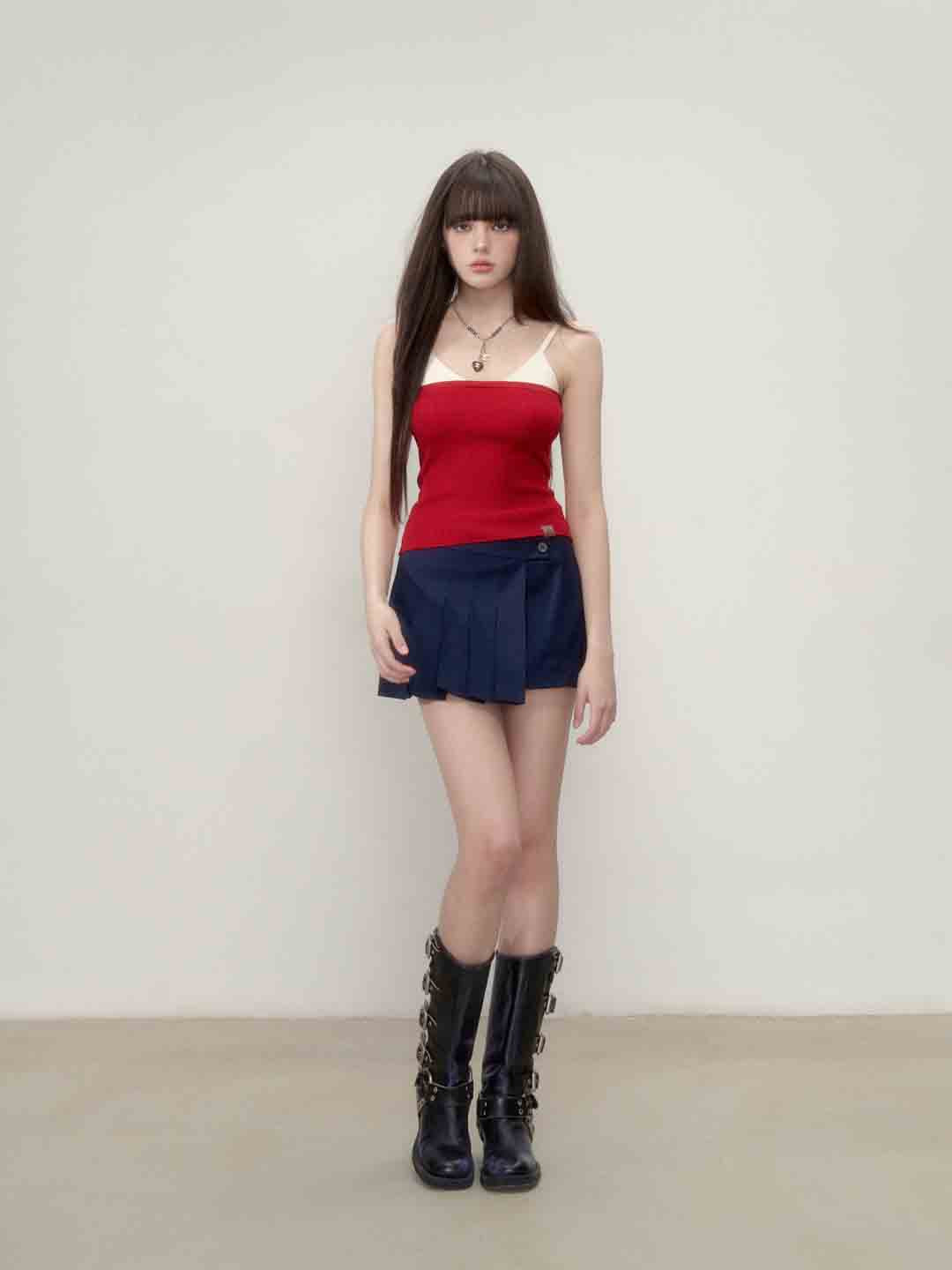 VIA PITTI VIABS141 Irregular design pleated skirt