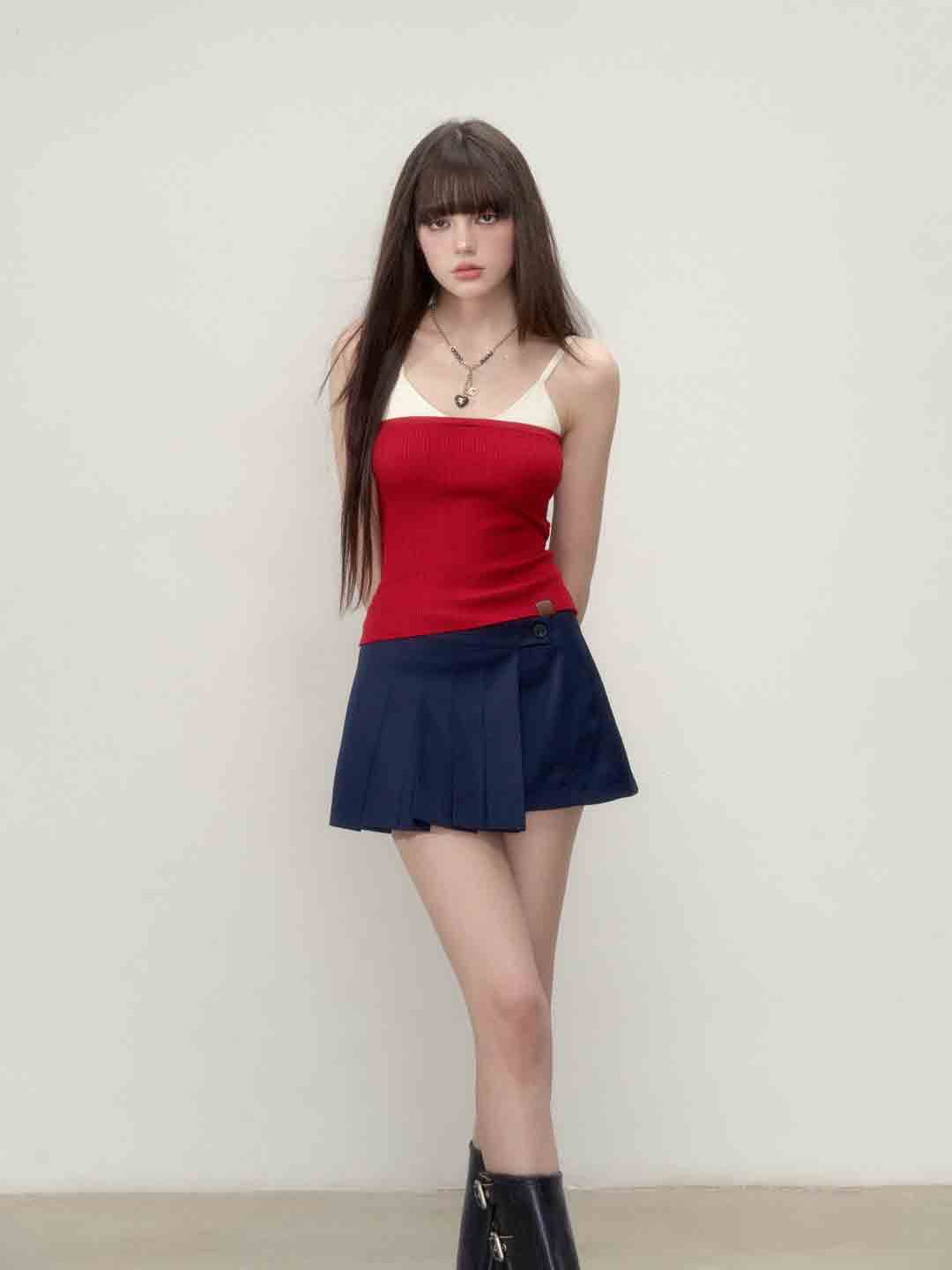 VIA PITTI VIABS141 Irregular design pleated skirt