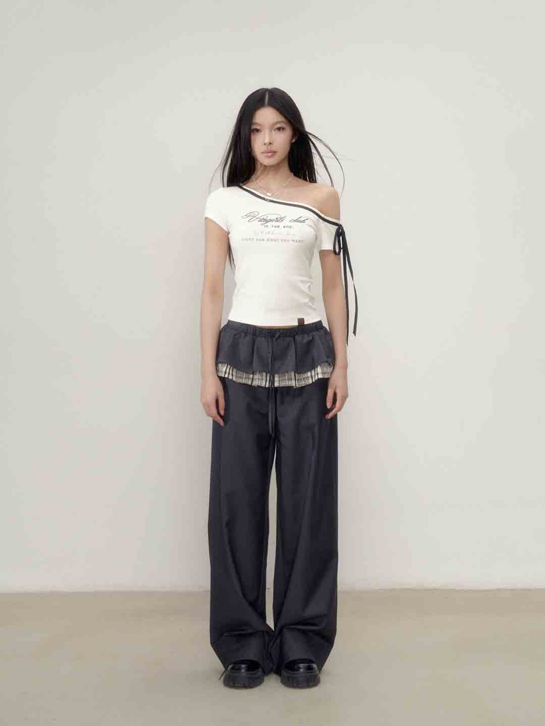 VIA PITTI Sale VIAATP077 Slanted shoulder bow tie straps top