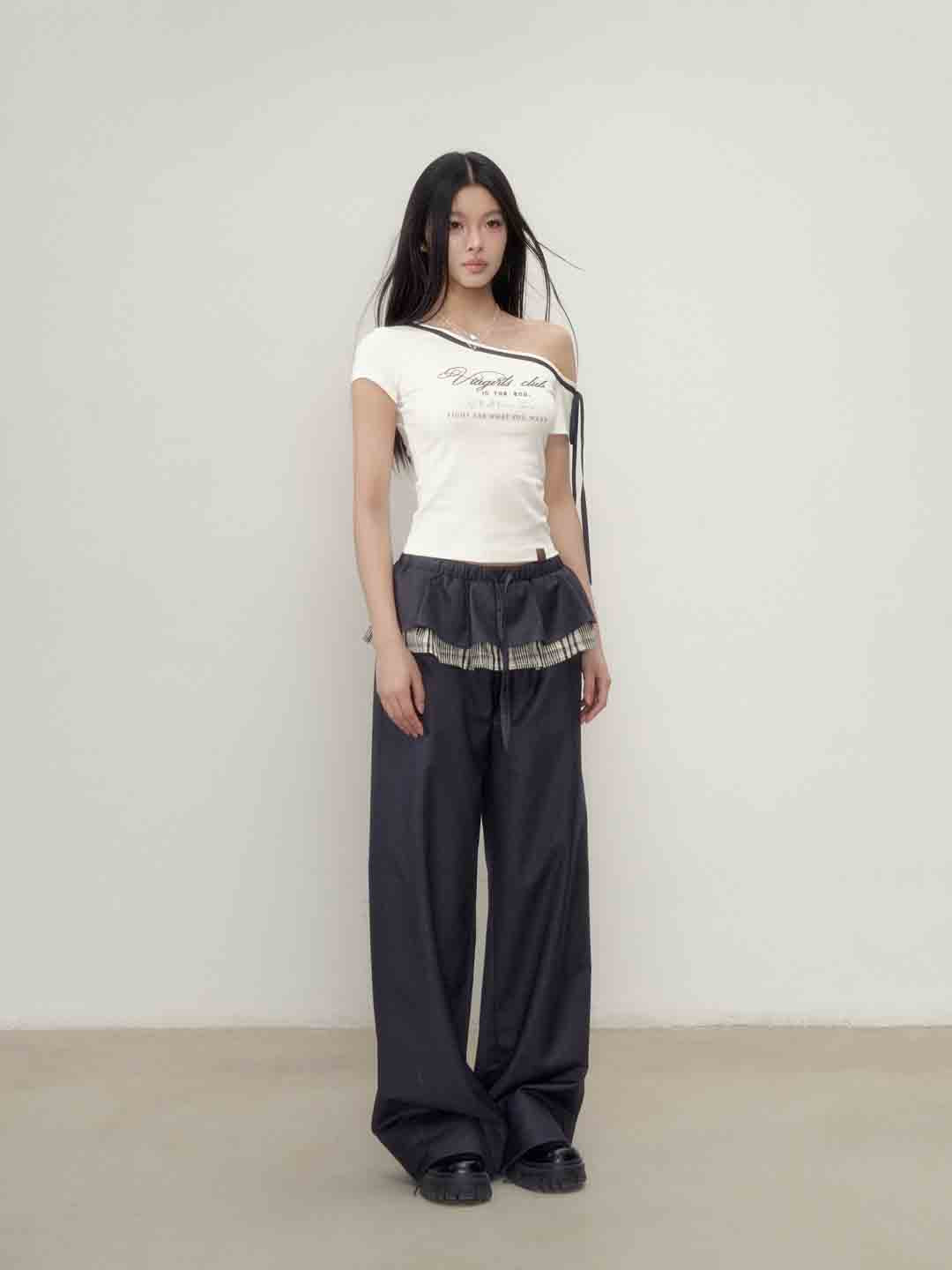 VIA PITTI Sale VIAATP077 Slanted shoulder bow tie straps top