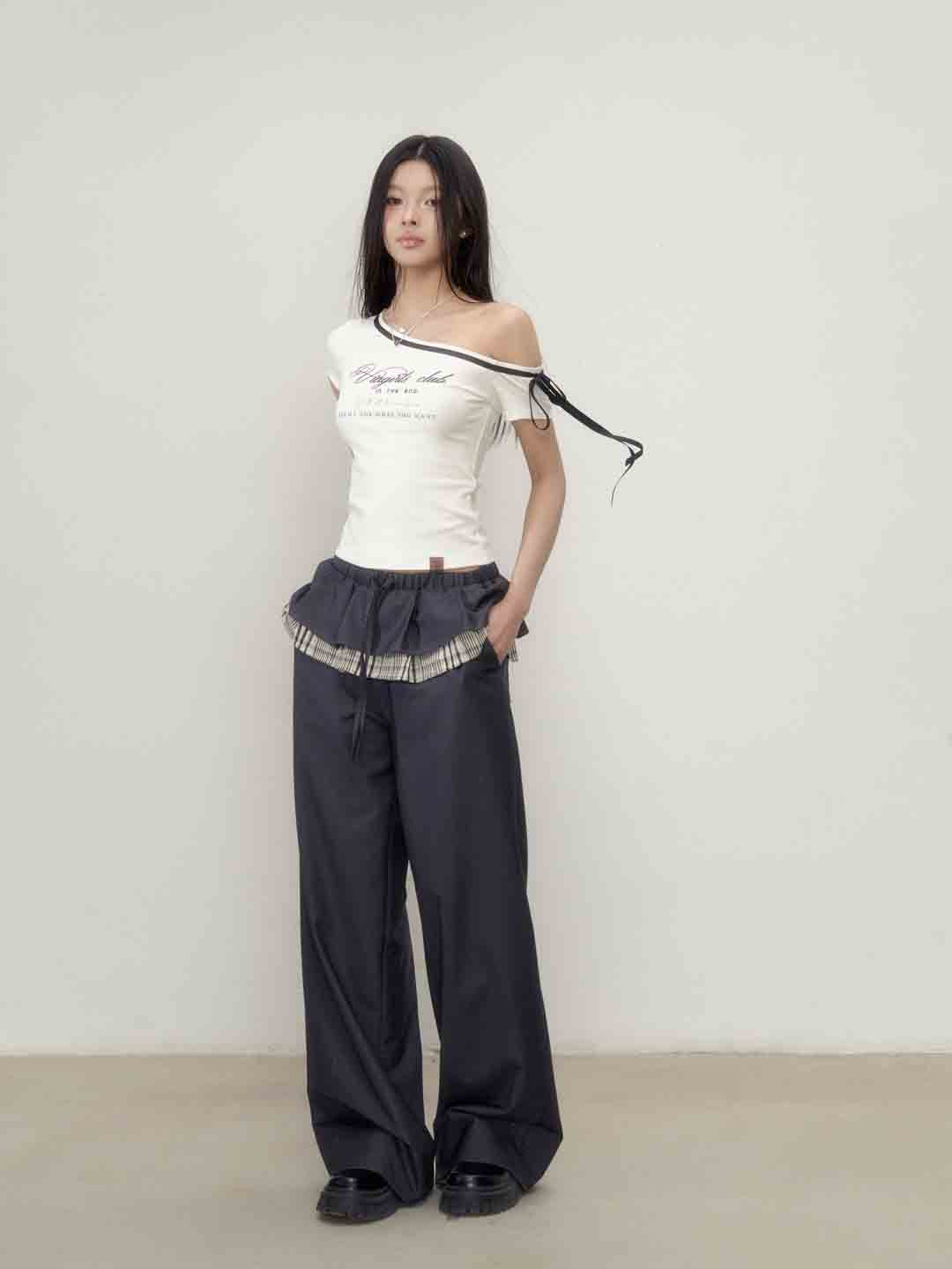 VIA PITTI Sale VIAATP077 Slanted shoulder bow tie straps top