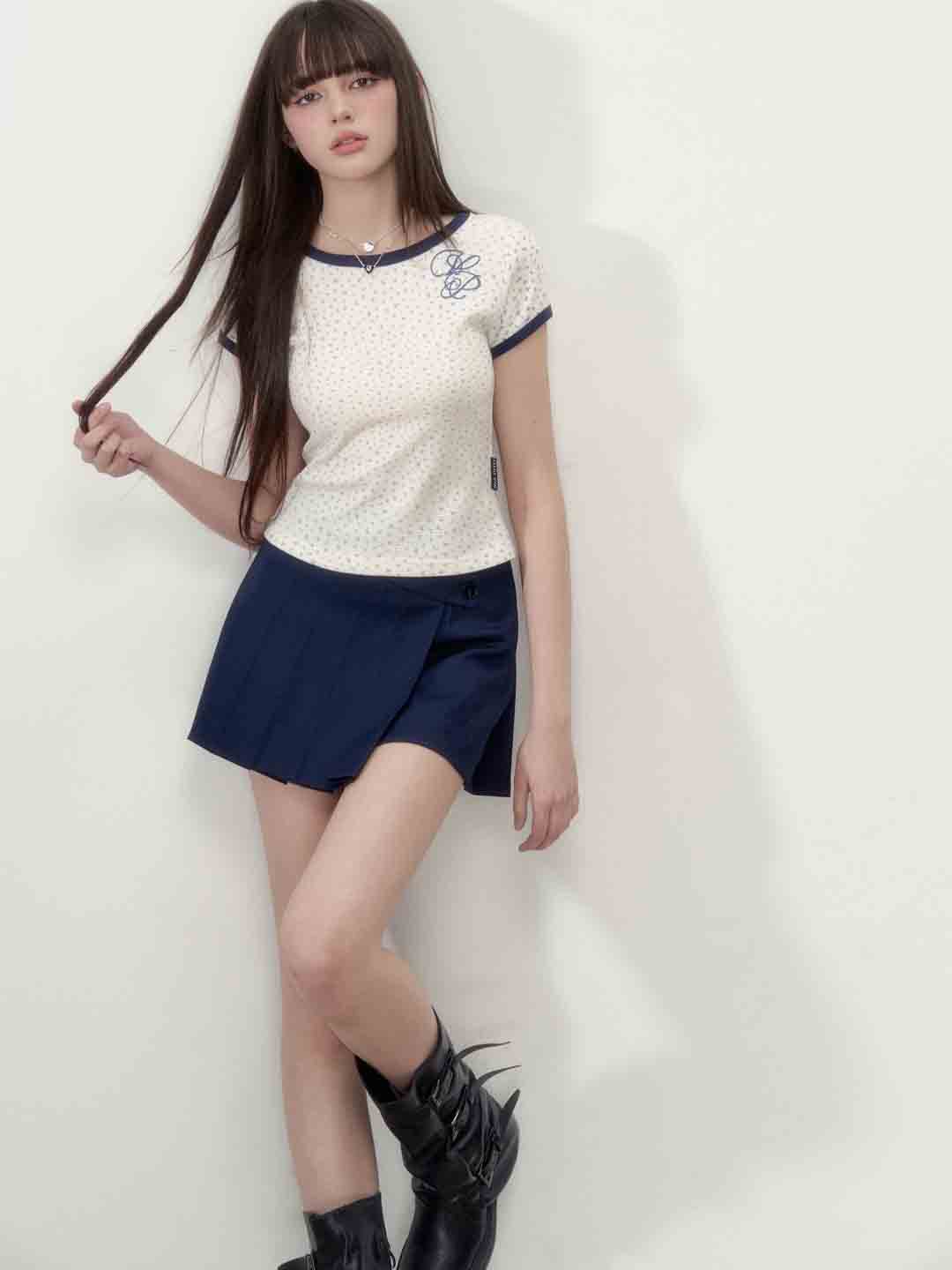 VIA PITTI VIABS141 Irregular design pleated skirt