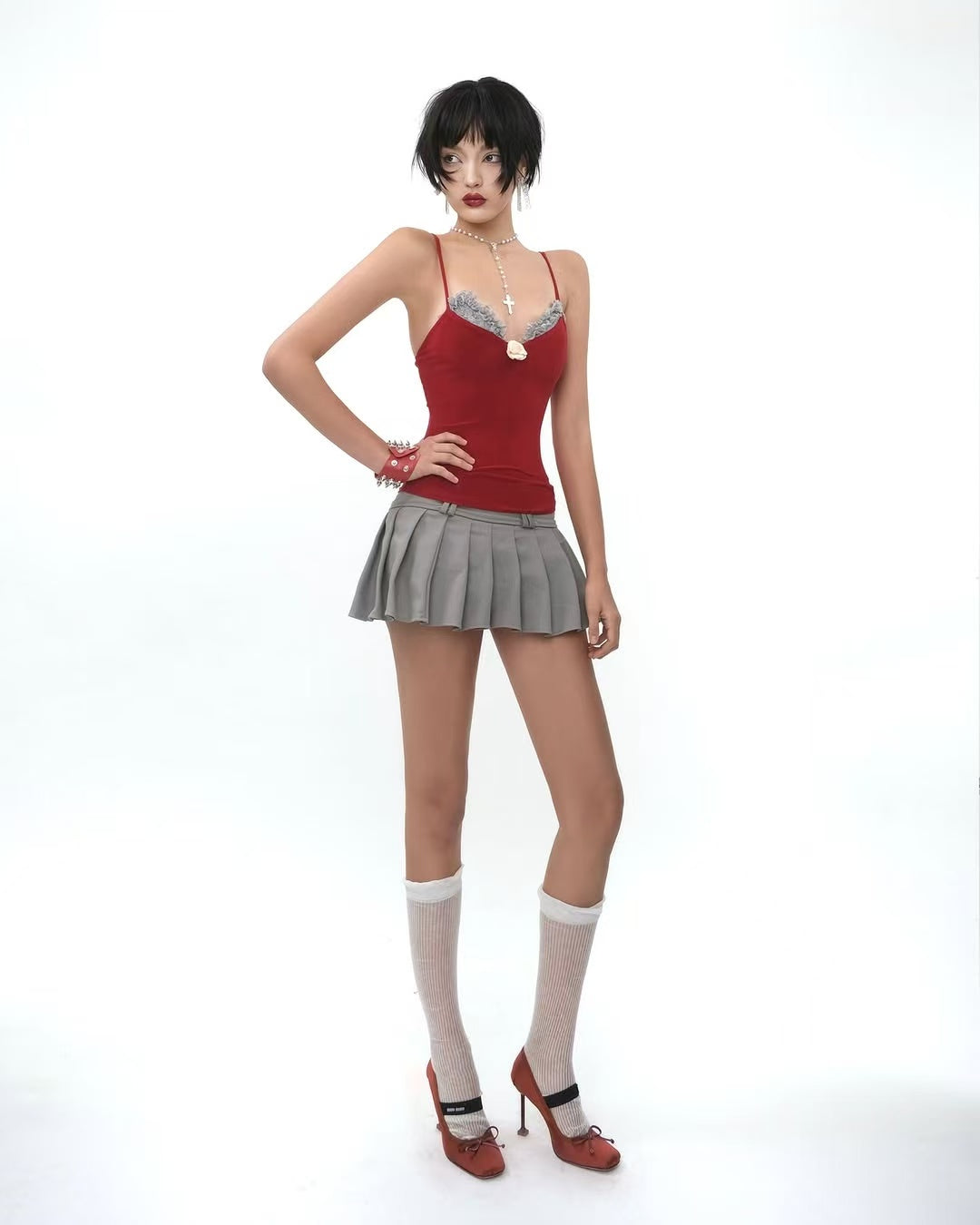 TinyMood GARLY TOP (RED) & MINI BRA & RICHY SKIRT